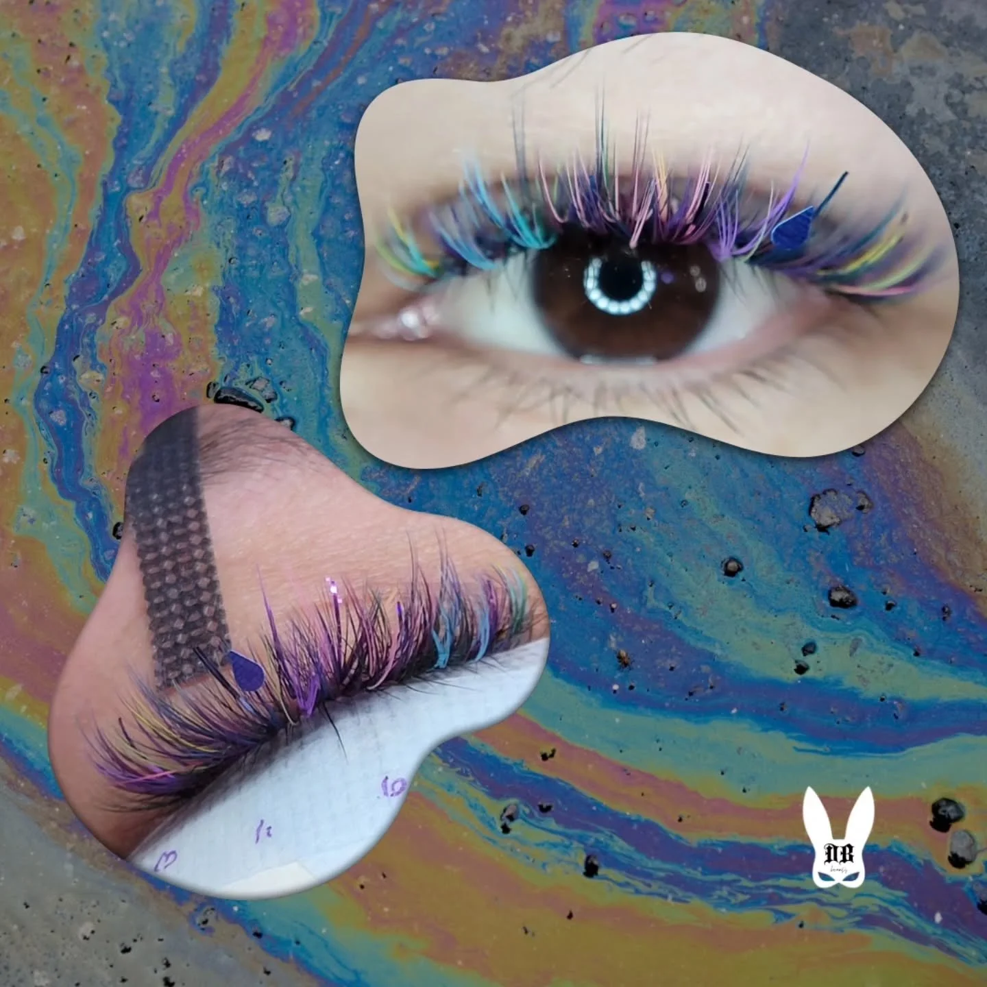 🛢🌈 Oil slick lash vibes!
It's a fun lash fill for one of my favorite clients! I added dark blues, greens, and purples to the base to have the older pastels act as highlights! She comes in every 4 weeks for basically an extended fill, so we can do a