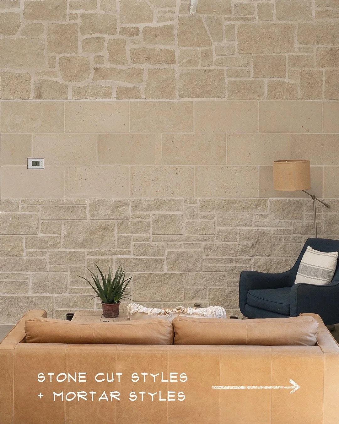 Stone cut style and mortar application techniques play an important role in the overall look of your masonry work. Our design studio has a feature wall highlighting a few different styles for comparison. Swipe to see our Birchwood stone four ways.

0