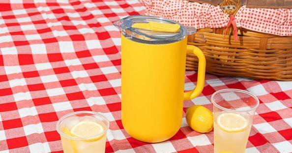 The Served Pitcher! Keep your drinks hot (or cold) for hours!  Served Pitcher holds 2 liters of drinks (think margaritas!). It is vacuum-insulated, double walled insulated, with a silicone-sealed lid. doesn't sweat or spill.  Perfect for Mother's Day