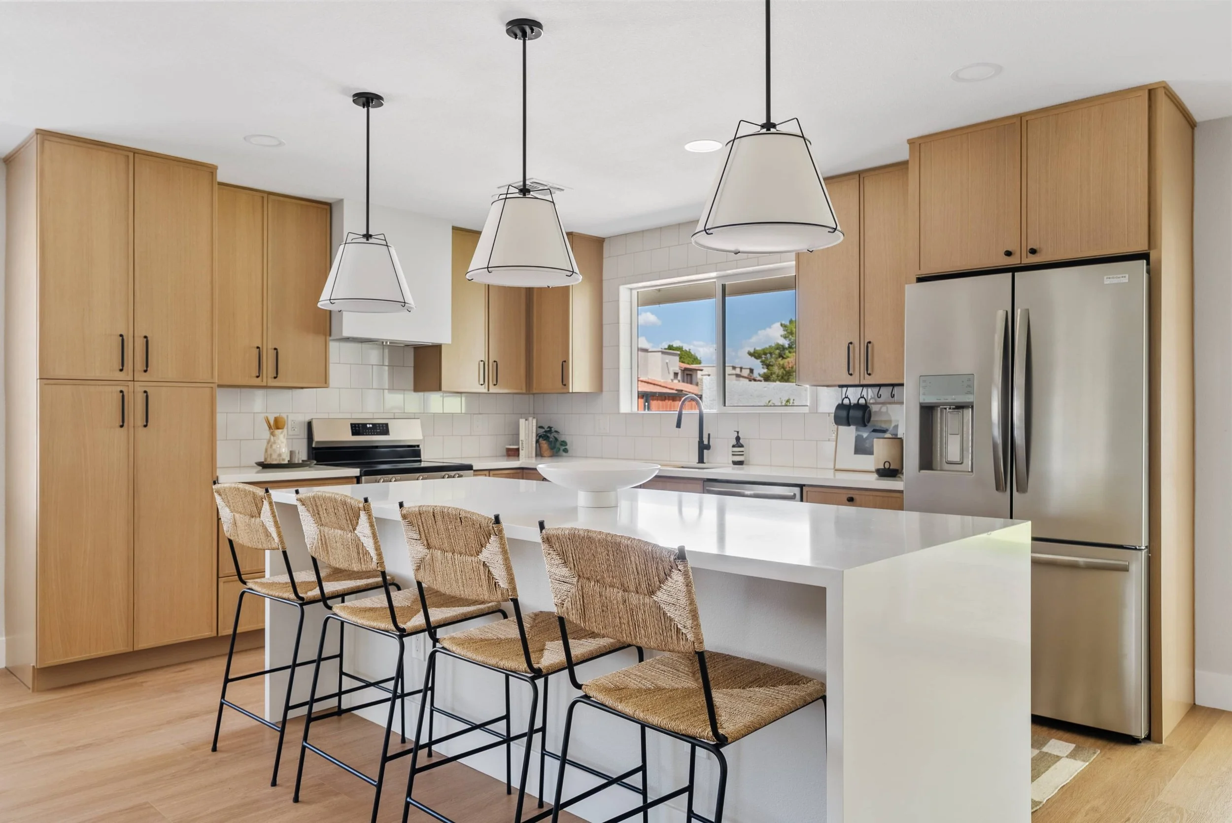 A modern organic residential kitchen.