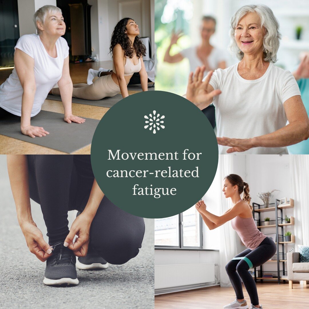 ✨Movement is medicine, particularly when it comes to cancer- and treatment-related fatigue ✨

⭐️A recent meta-analysis of 11 studies comprising 1066 participants concluded that low to moderate physical activity performed at home can reduce fatigue in