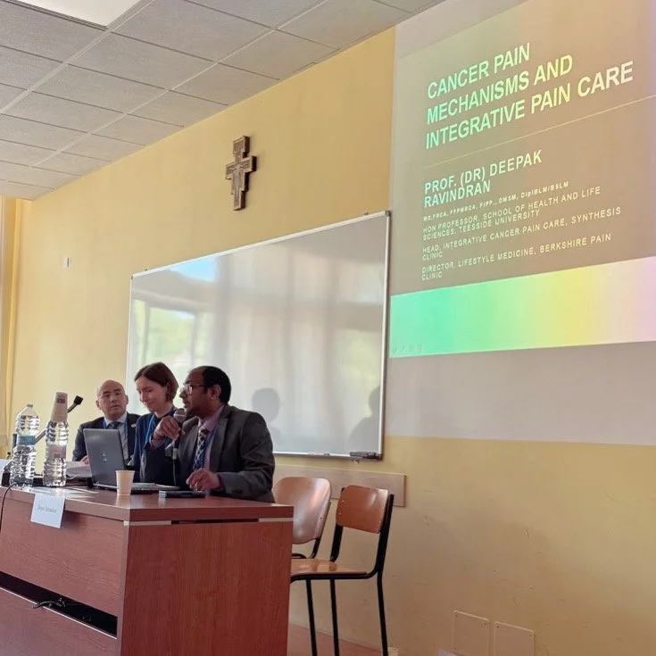 Dr Deepak Ravindran Integrative Cancer Pain Care Lead at Synthesis Clinic UK Presenting at SIO Europe 2026 in Rome