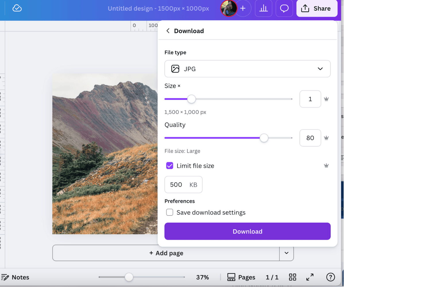 Resize a photo using Canva for a local SEO blog post.