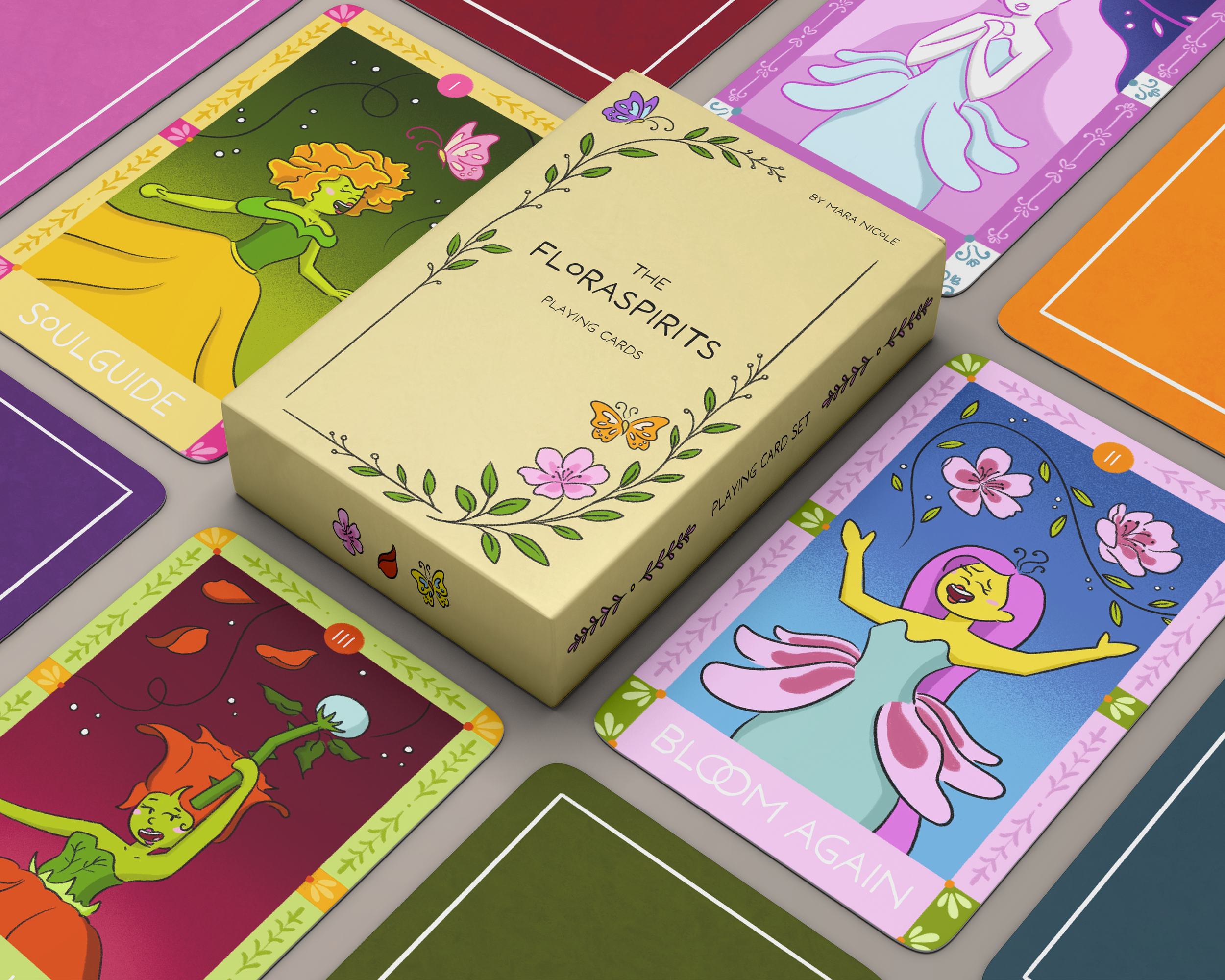 The Floraspirits: Character Concept Art & Playing Card Set Product Design