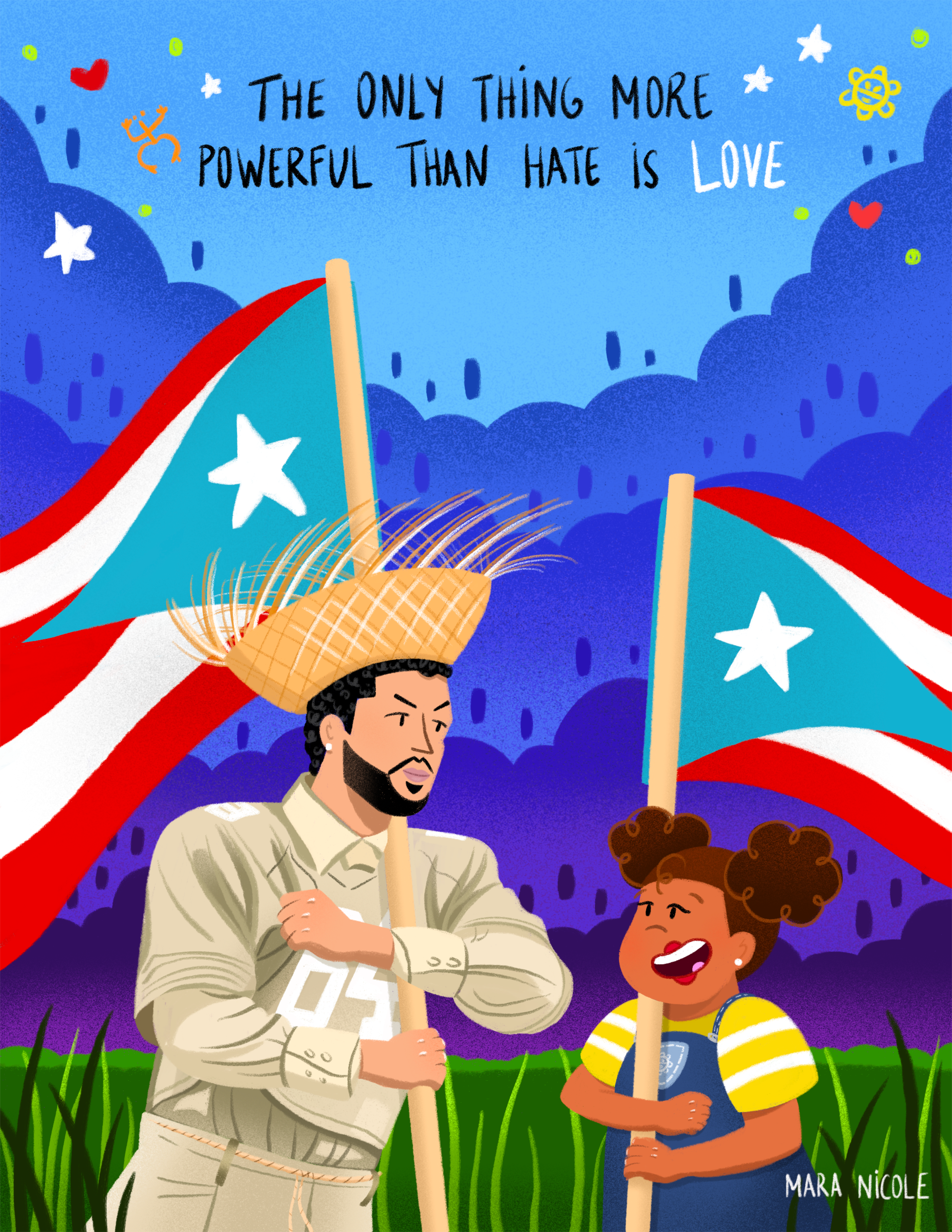 The Only Thing More Powerful Than Hate Is Love, Digital Print, 8.5 in x 11 in