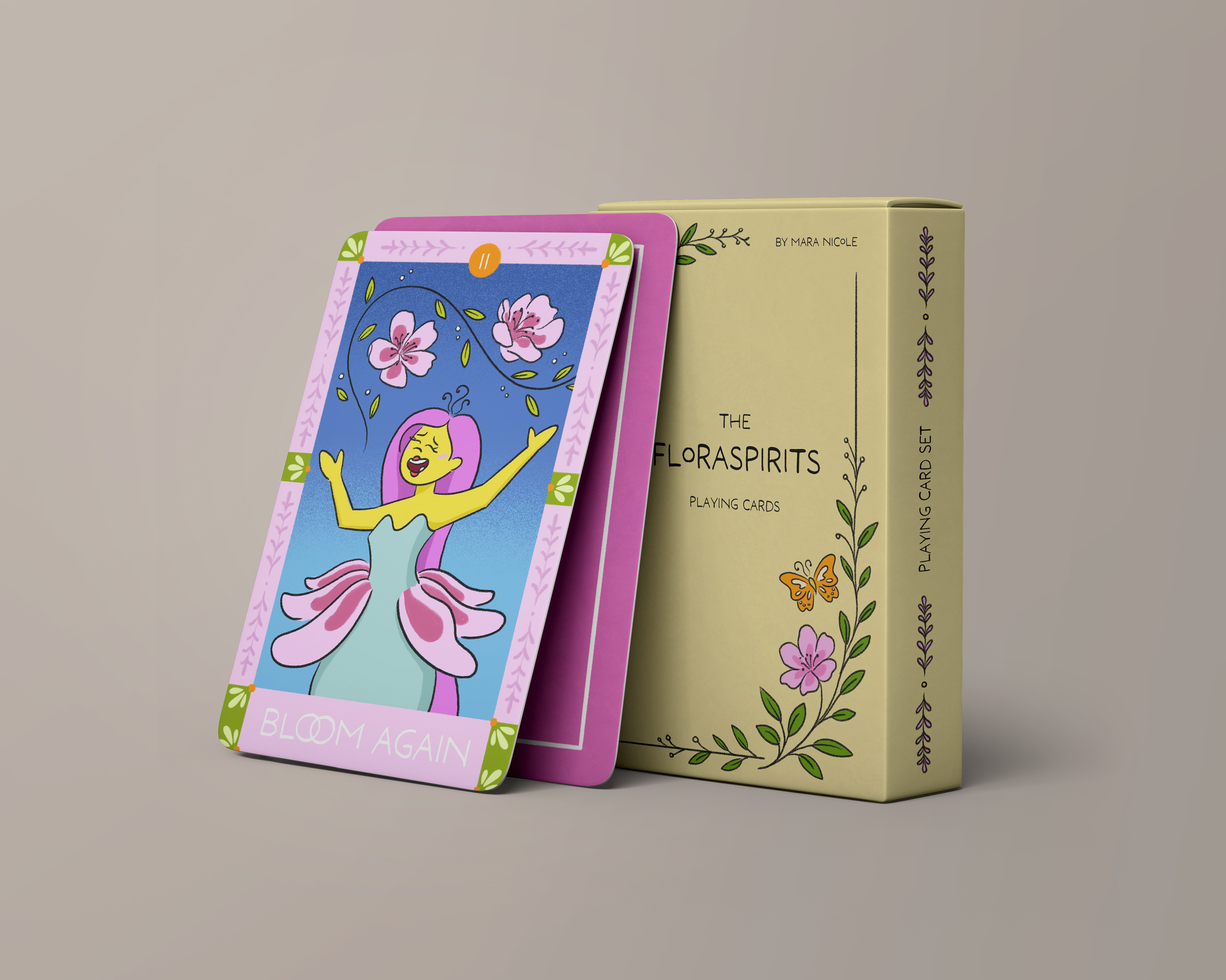 The Floraspirits Playing Card Set Mockup
