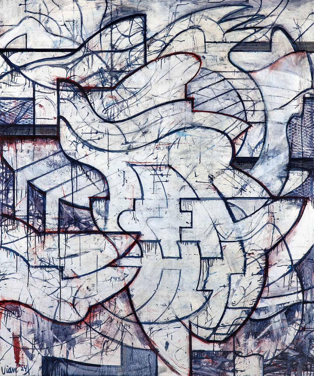 Noxious Power Neutralized, 2024, 72 x 60 inches, polyurethane and oil