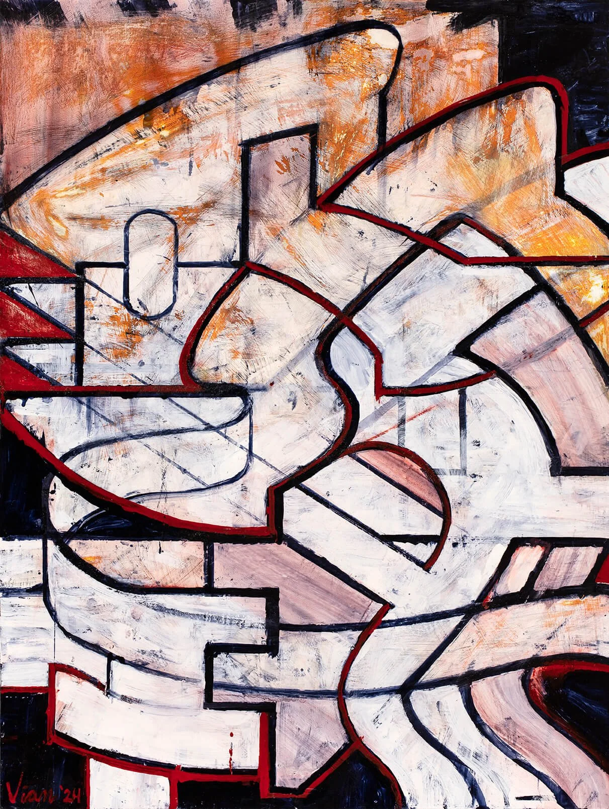 Occam's Screwdriver, 2024, 24 x 18 inches, polyurethane and oil