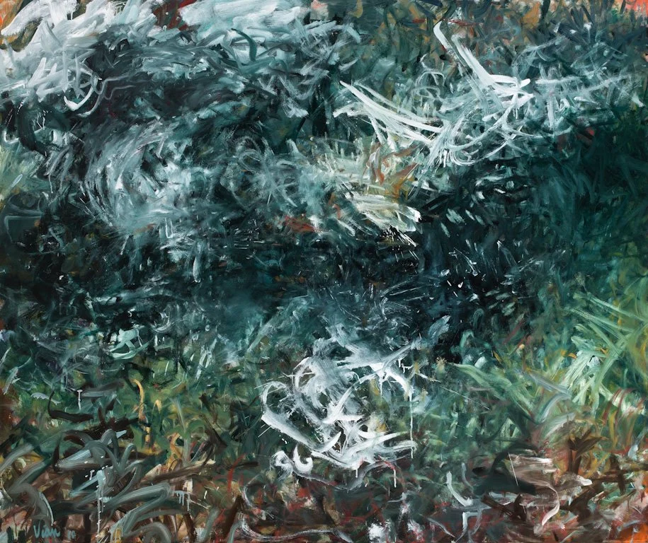 Bagwashka (Ojibway) The Waves Break on a Shallow Place 60x72 oil 2010