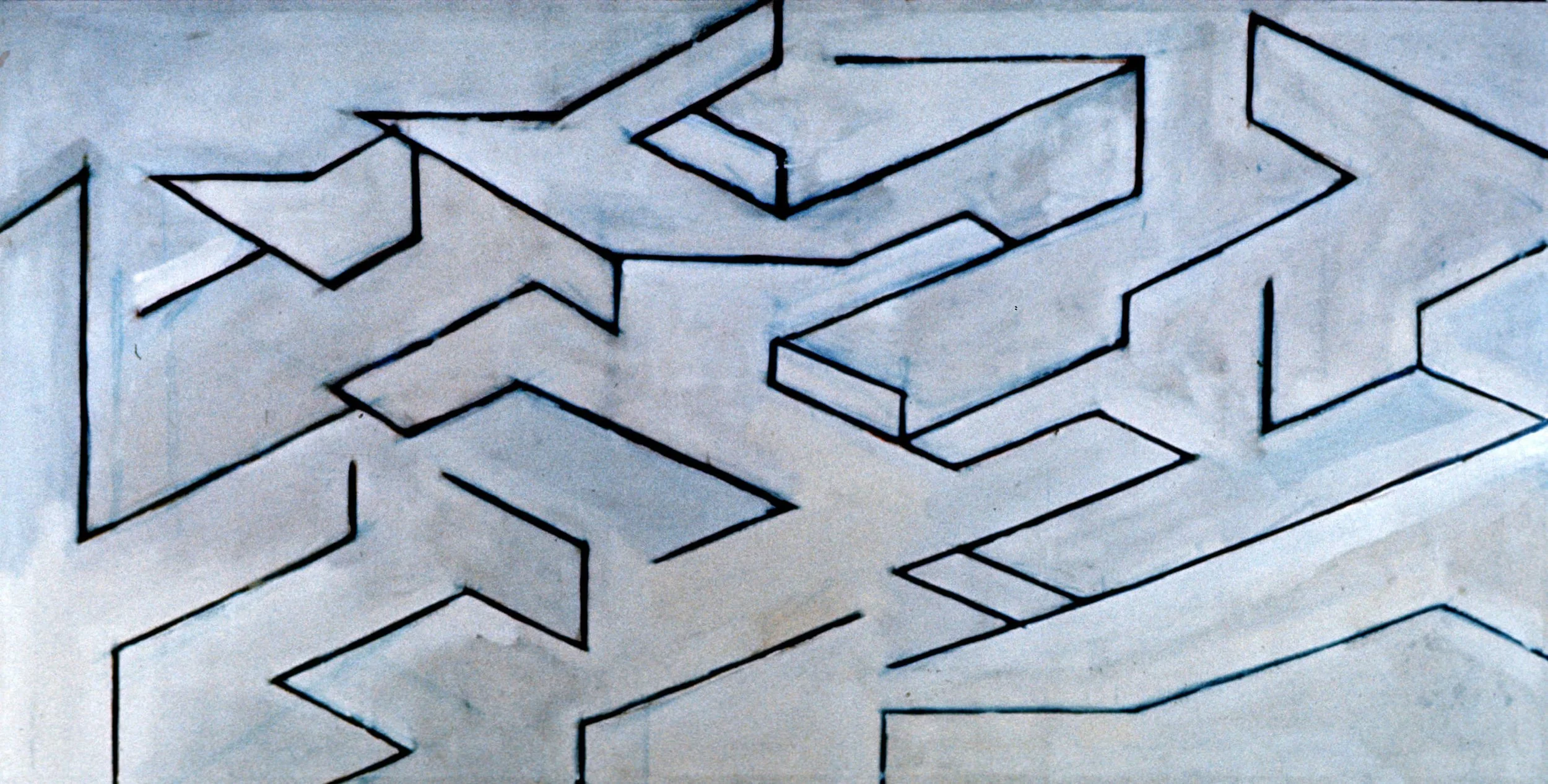 "Branch Grid 112" 48x84 Oil 1974