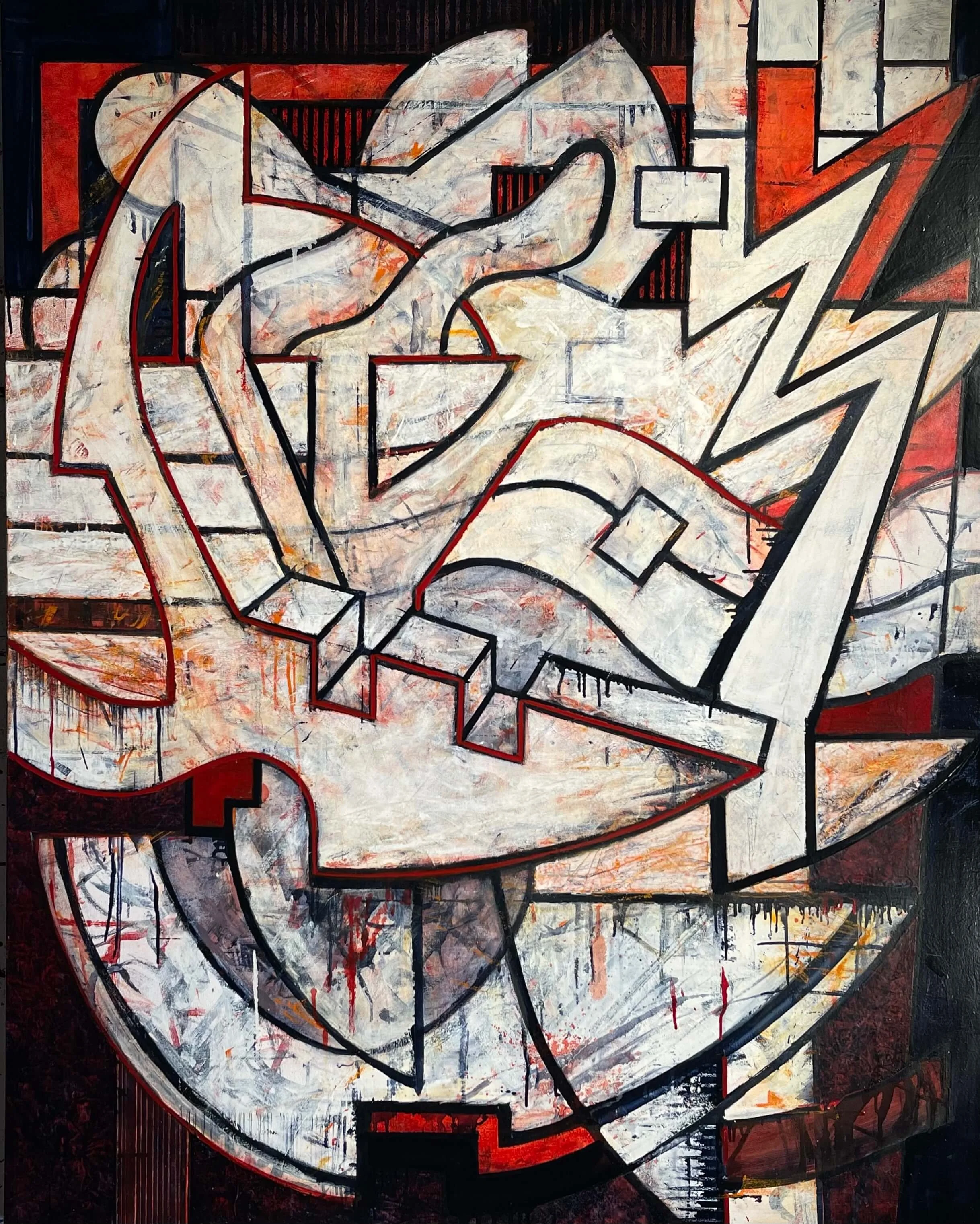 Grizzly Gus Goes Medieval, 2023, 60 x 48 inches, polyurethane and oil