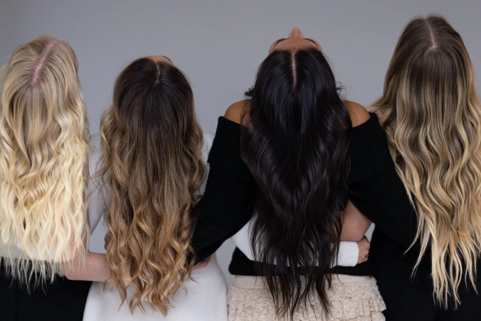 hand tied extensions length and fullness transformation Rooted Salon Draper