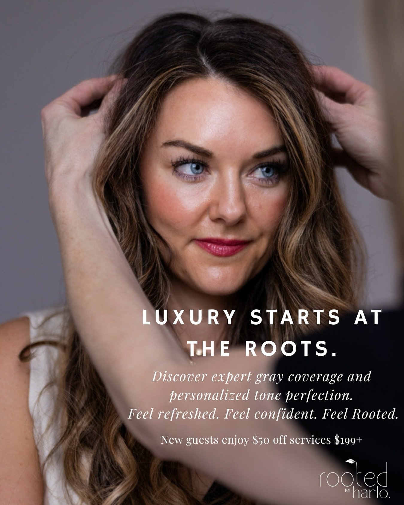Experience expert gray coverage and seamless color blending, personalized just for YOU. At Rooted, every detail is meticulously designed to make you feel like the most important person in the room.