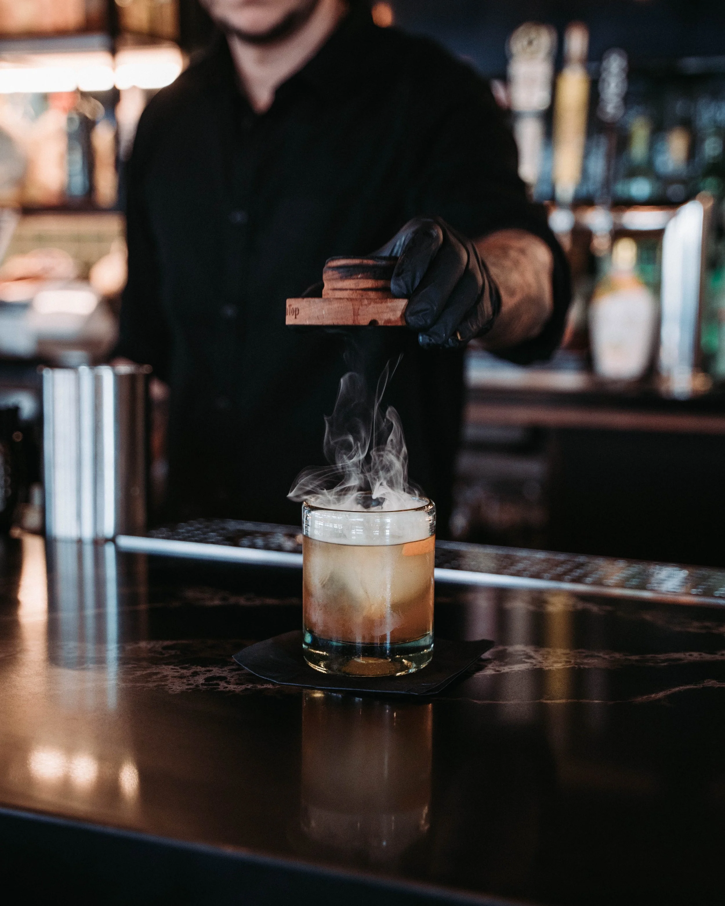 Old fashioned with smoke at Raul's Tequila & Kitchen