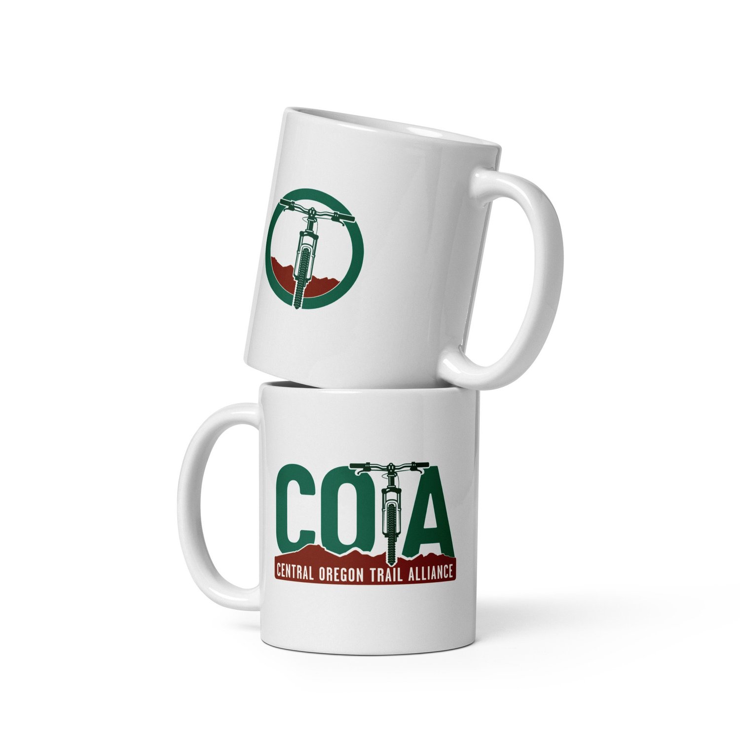 White glossy mug  Central Oregon Trail Alliance