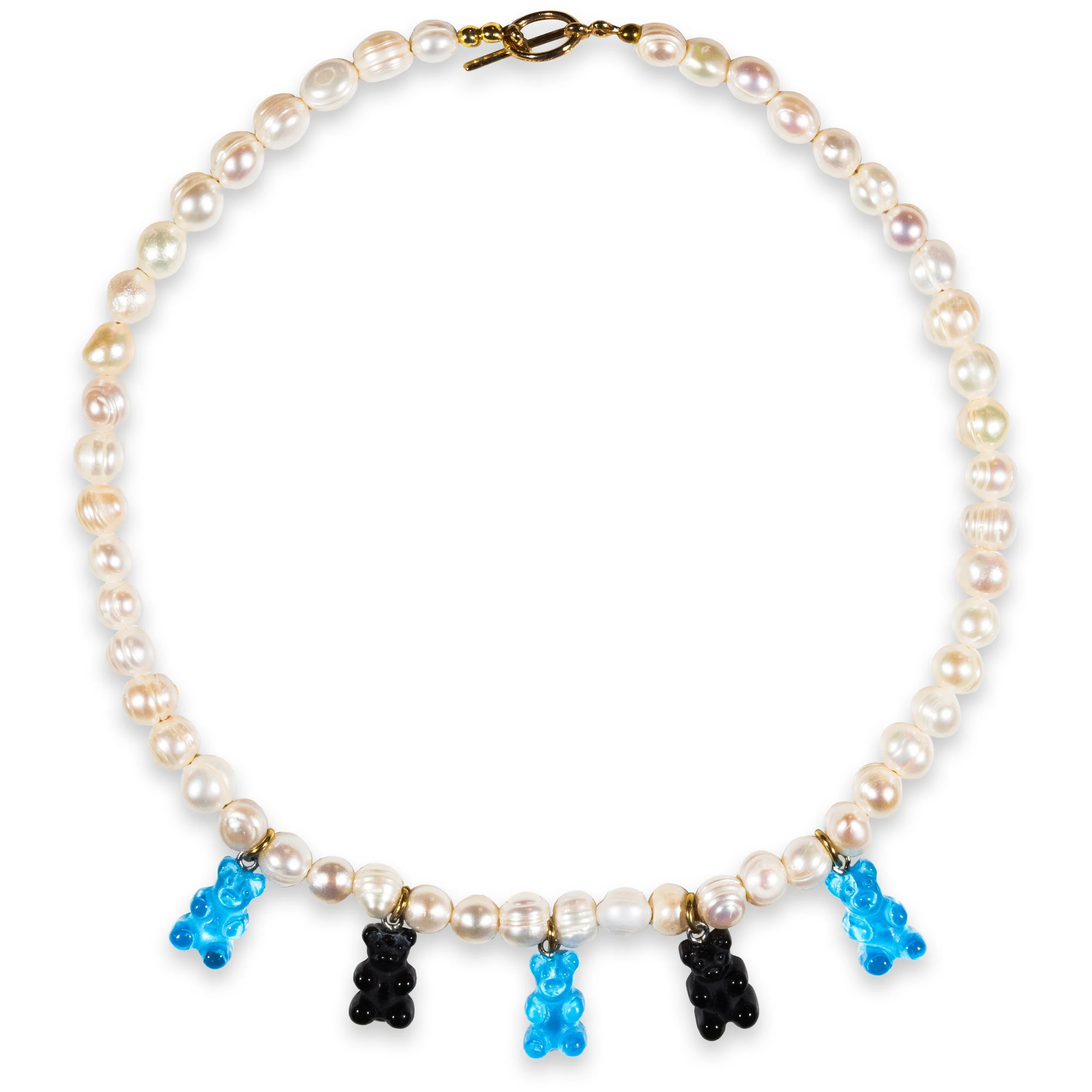 TWIN FLAME BLUE & BLACK GUMMY PEARL CHAIN (UZI COLLAB)