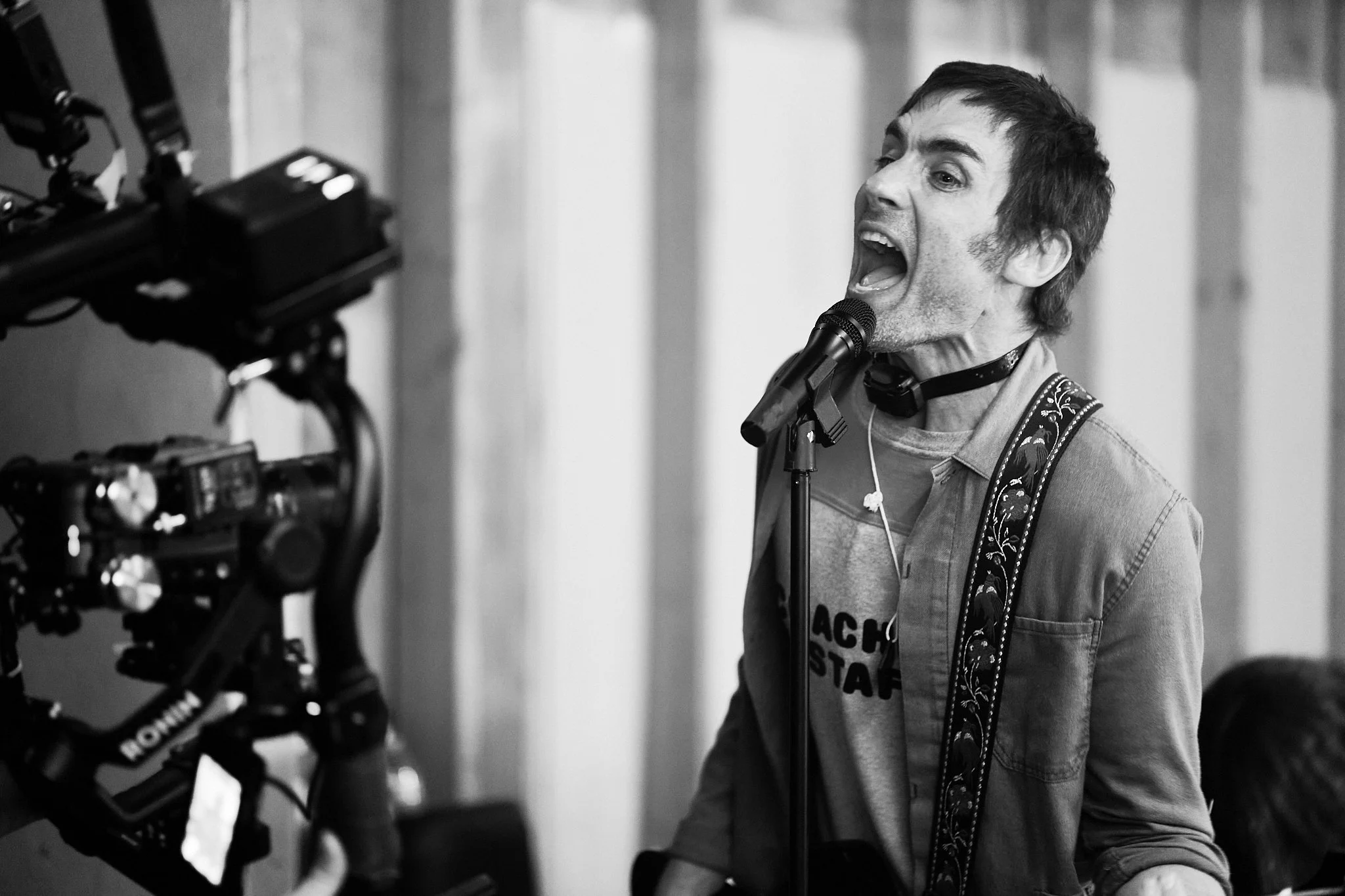 Unit stills photography, Super Fan vertical film, featuring The All-American Rejects. Behind the scenes with Tyson Ritter and crew.