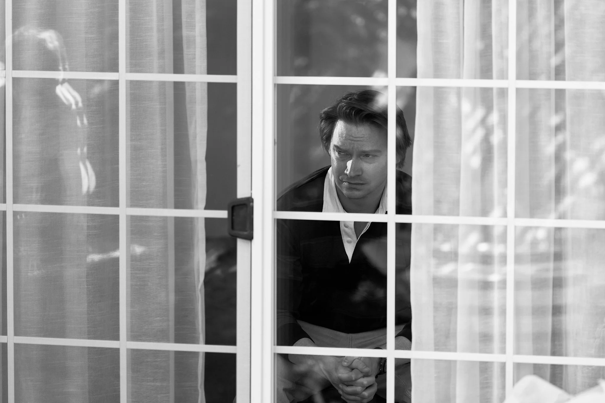 Unit stills photography, for the short film TEDDY, BTS image of actor Calum Worthy.