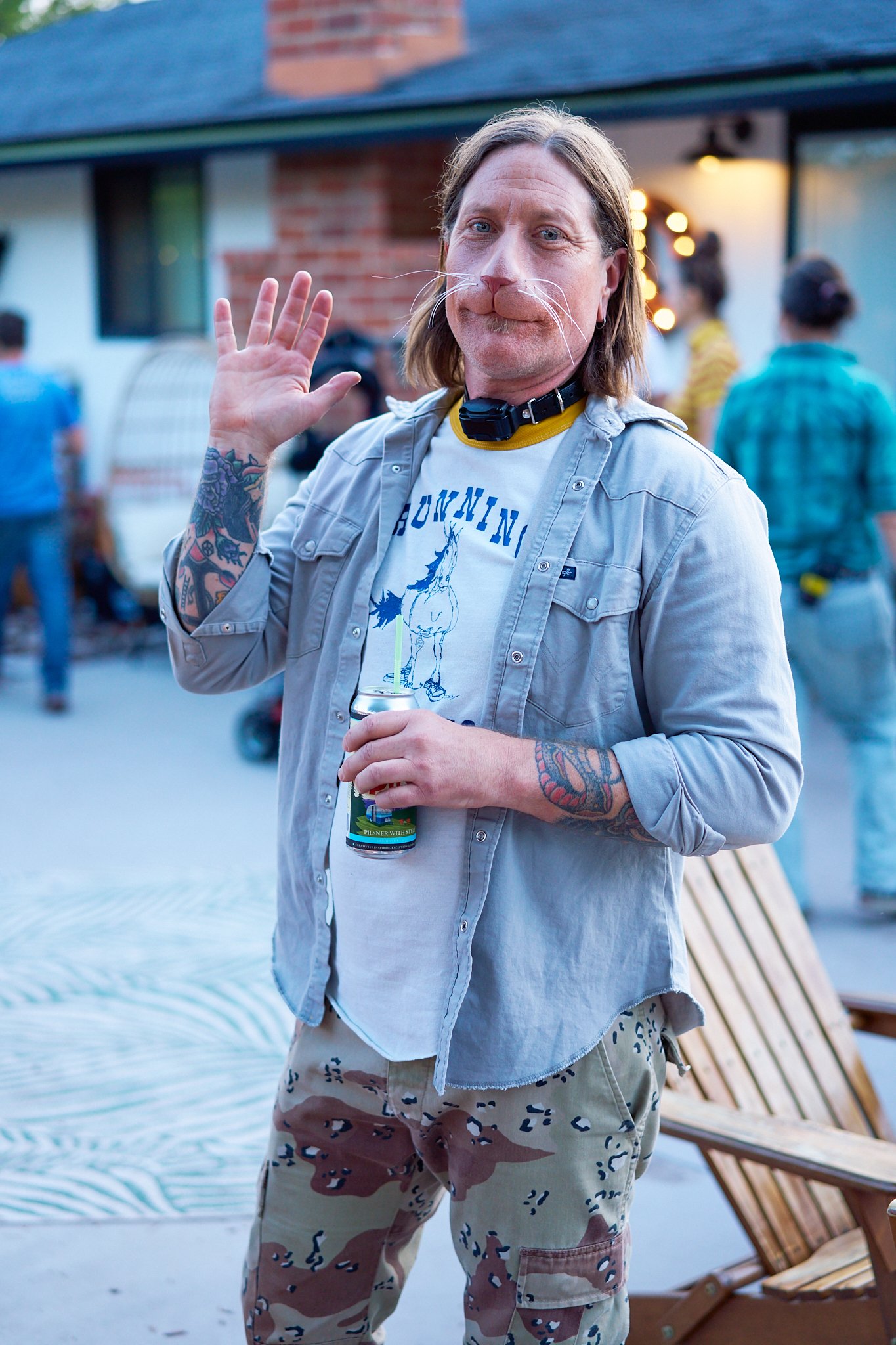 Unit stills photography, Super Fan vertical film, featuring The All-American Rejects, drummer Chris Gaylor behind the scenes.