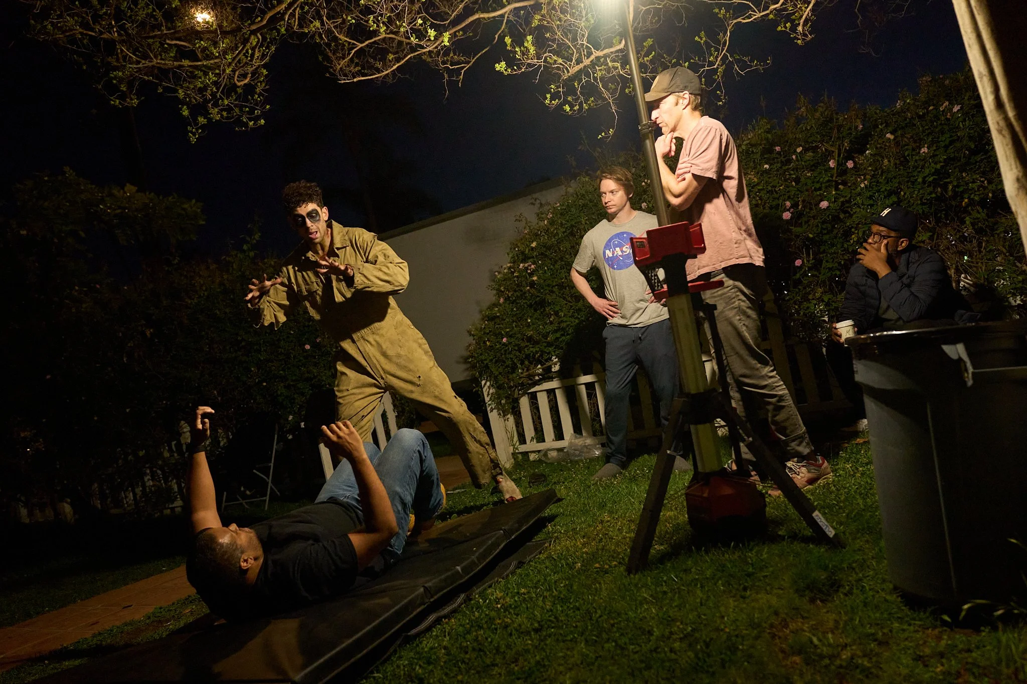 Unit stills photography, for the short film TEDDY, BTS image of stunt crew prepping for fight scene.