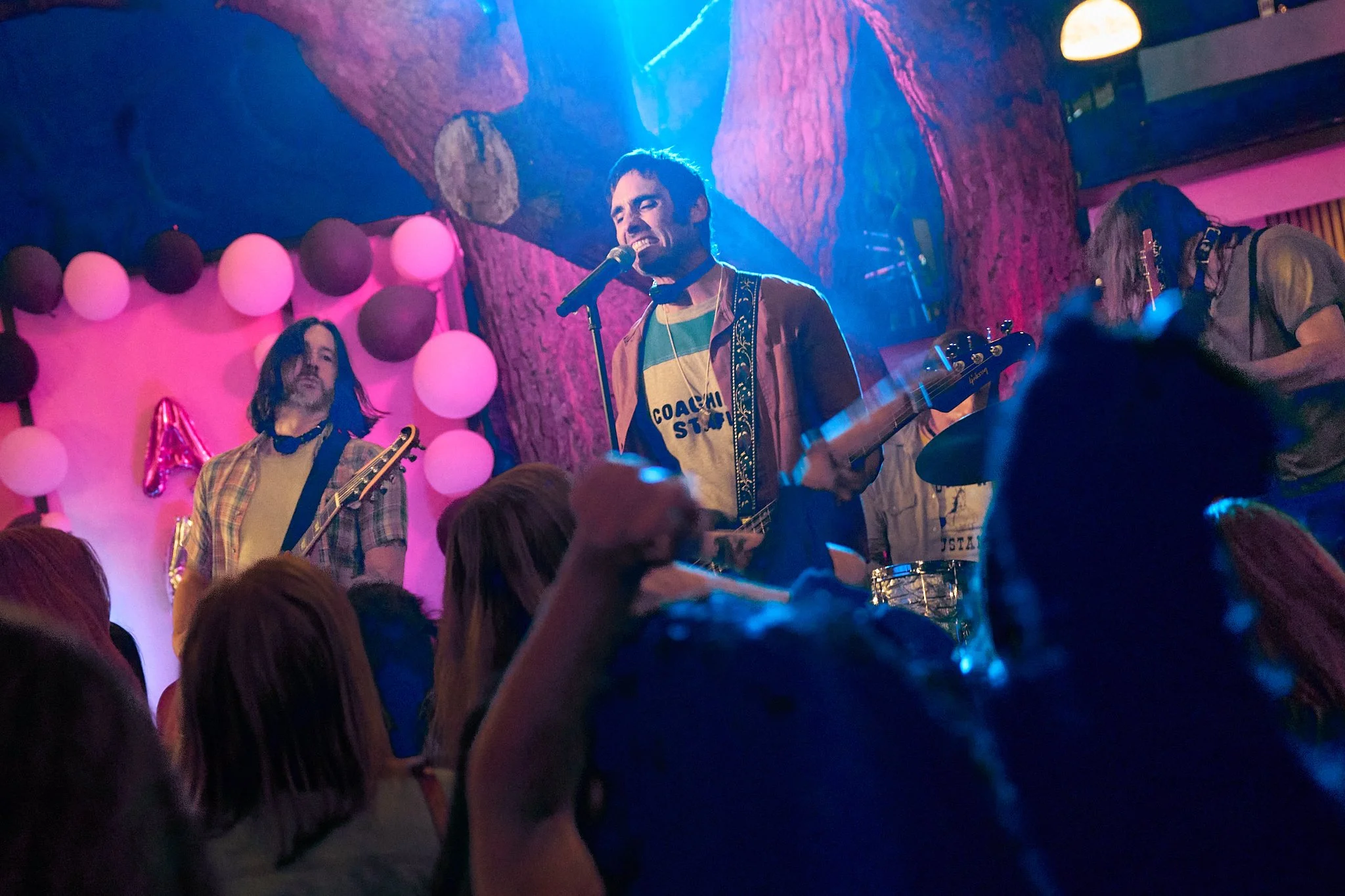 Unit stills photography, Super Fan vertical film, featuring The All-American Rejects performing onstage for their fans.