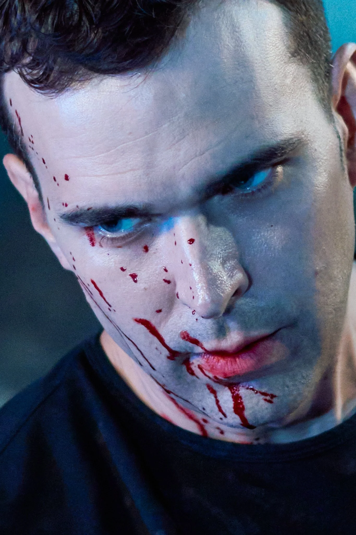 Unit stills photography, for the short film Doppelgänger, closeup of actor Mark Haan.