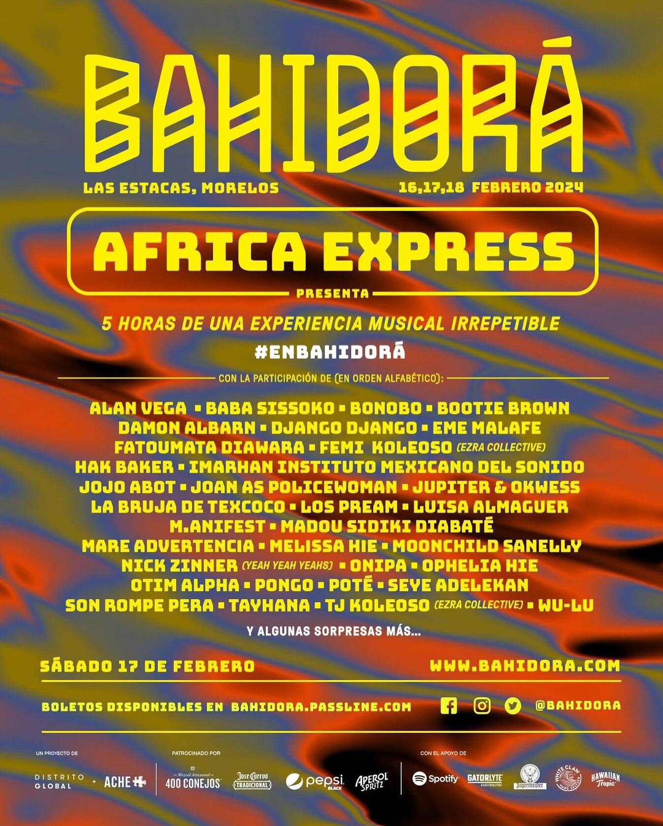 There are a few tickets left for the @bahidora festival starting tomorrow 16-18. I am here with @africaexpresshq and the first day of rehearsals have gone gorgeously. We play for 5 hours yes five hours on Sat. Come if you&rsquo;re a couple of hours s