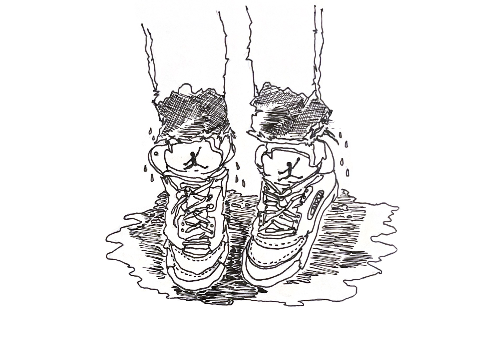 THE RAIN KEEPS EATING MY FEET