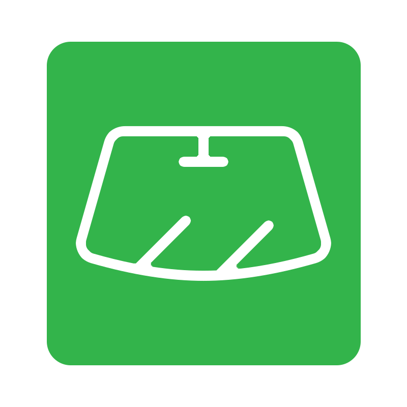 Icon of a vehicle's front windshield.