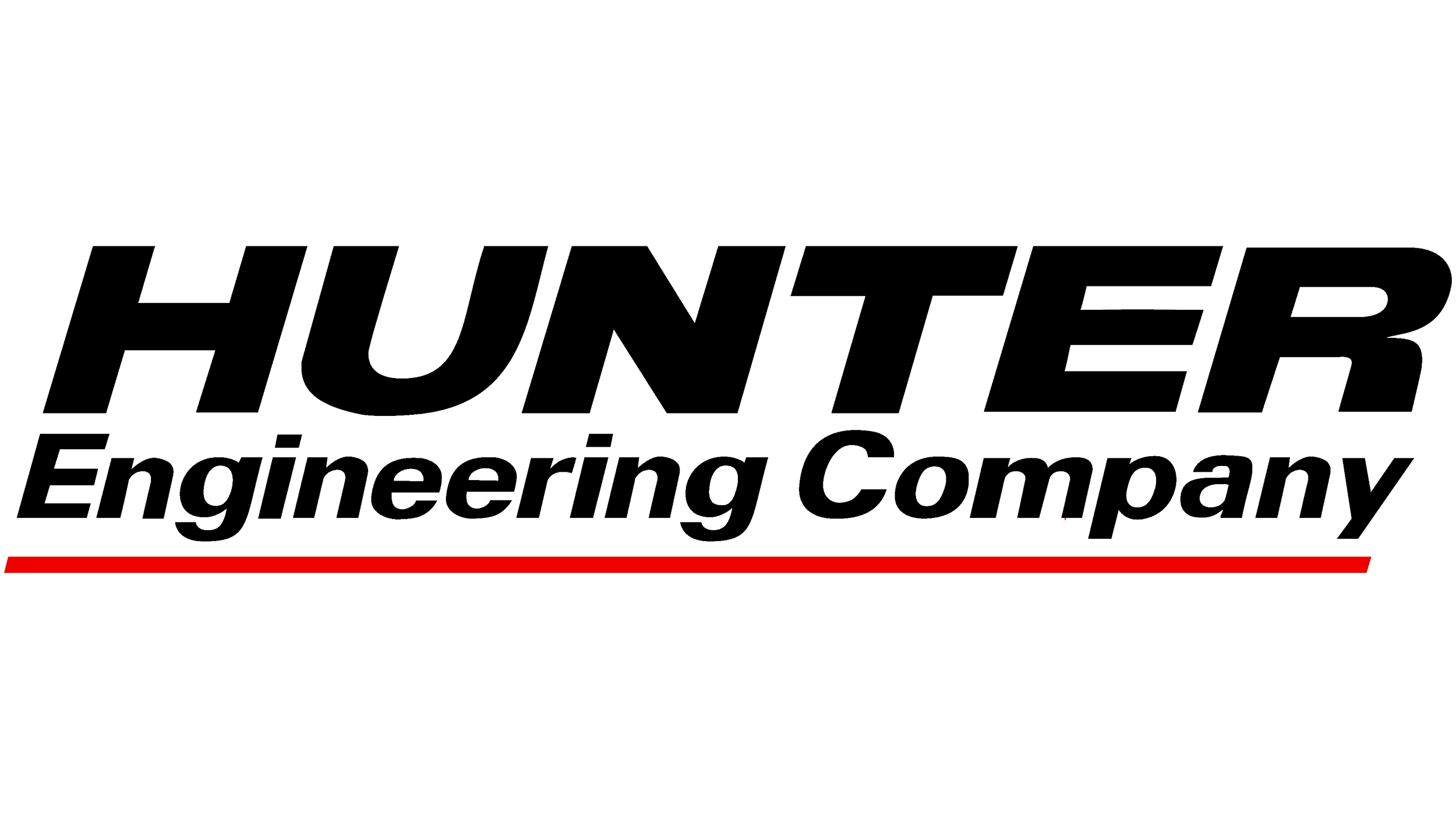 The logo of Hunter Engineering Company with the company name in bold black letters, a red underline, and the text Engineering Company in italicized font.