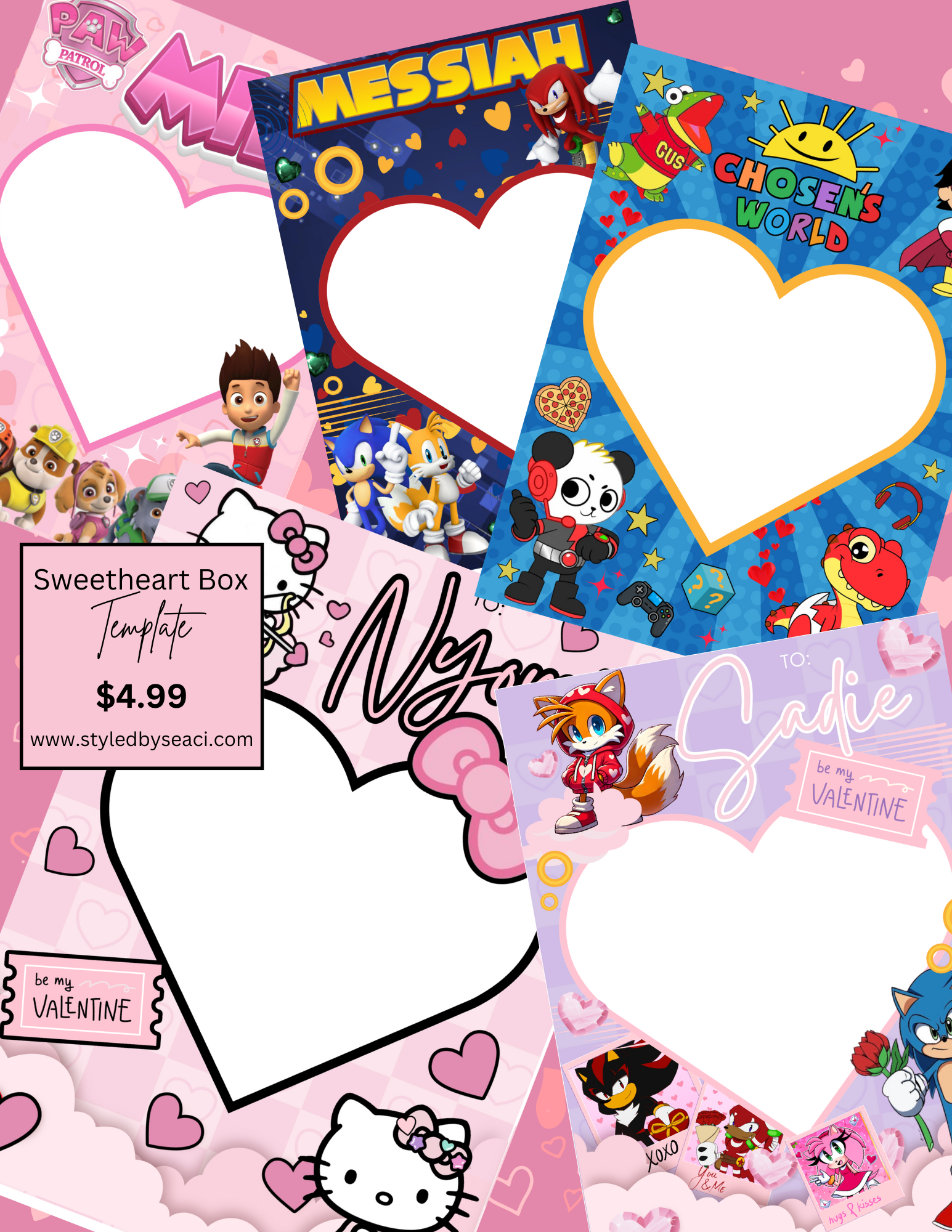 Sweetheart Box Template #1 **5 DESIGNS!!** — Styled By Seaci