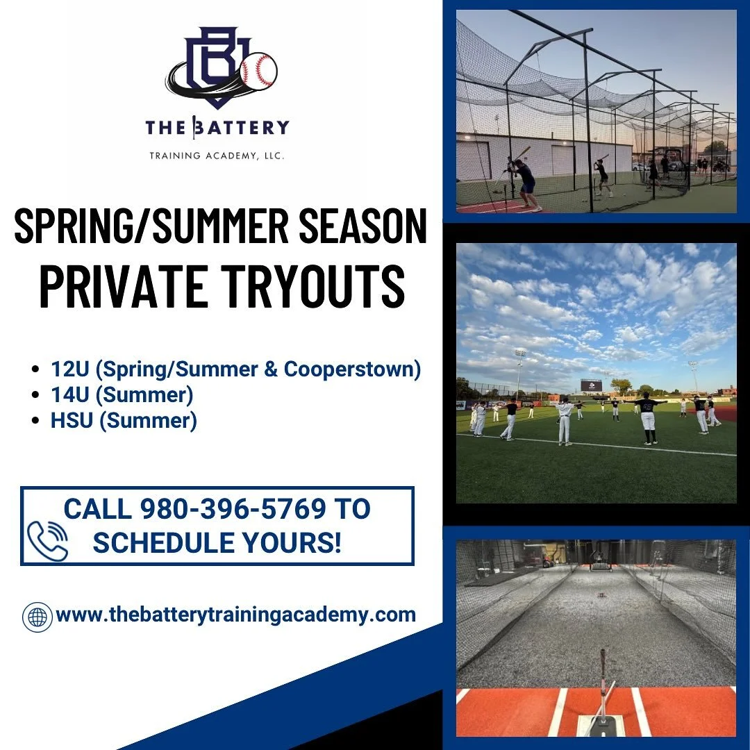 We still have a few spots left! 

- Hired former players as coaches 

- Professional facilities 

- 10 lessons with any of our instructors included in team fees! 

Contact 980-396-5769 to schedule your tryout!🔋