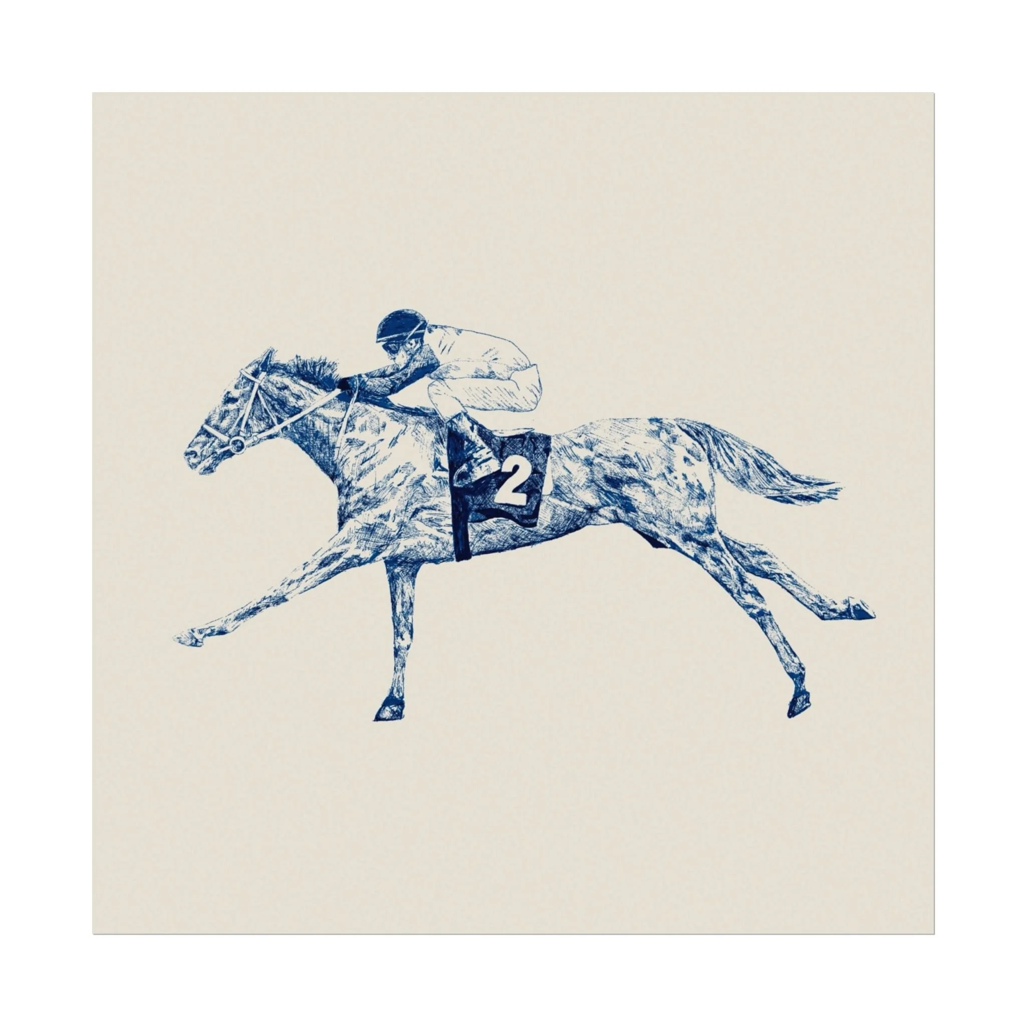 Hand Drawn Vintage Racehorse Sketch