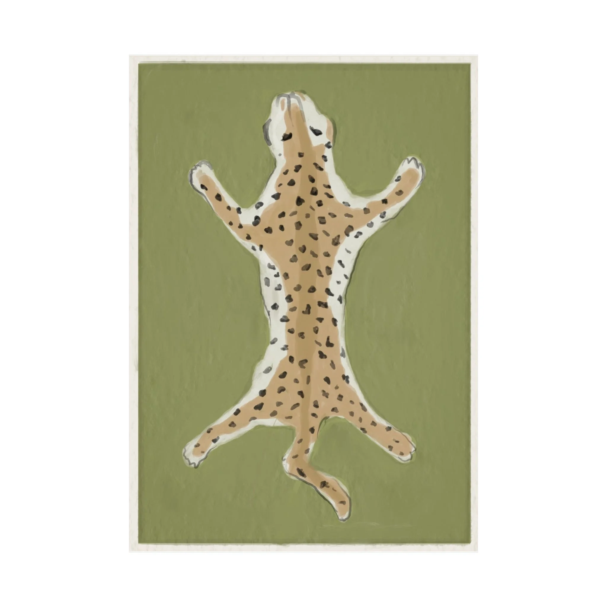 Cheetah Rug Art Poster — Matte Vertical Animal Print Wall Decor