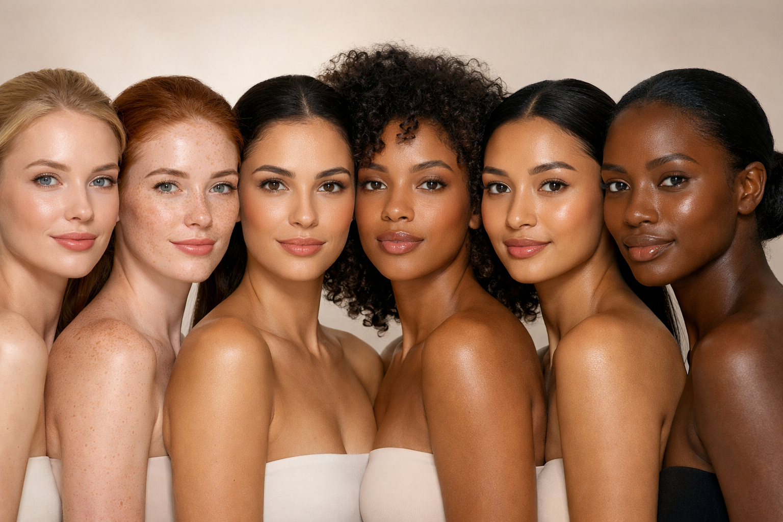 Diverse women with radiant healthy skin representing advanced regenerative skincare treatments at Glamore Beauty Bar