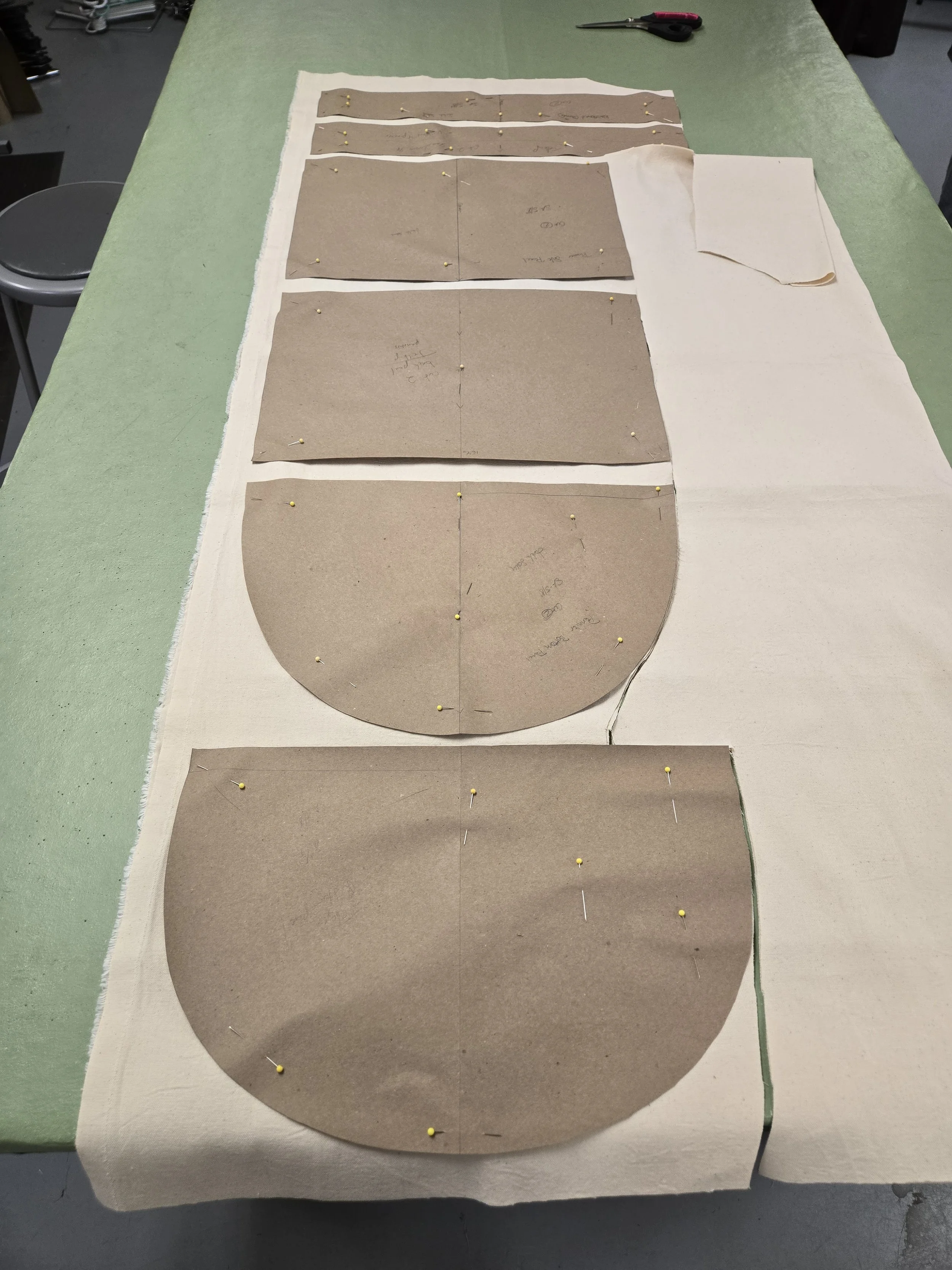 Cutting out Panniers pattern