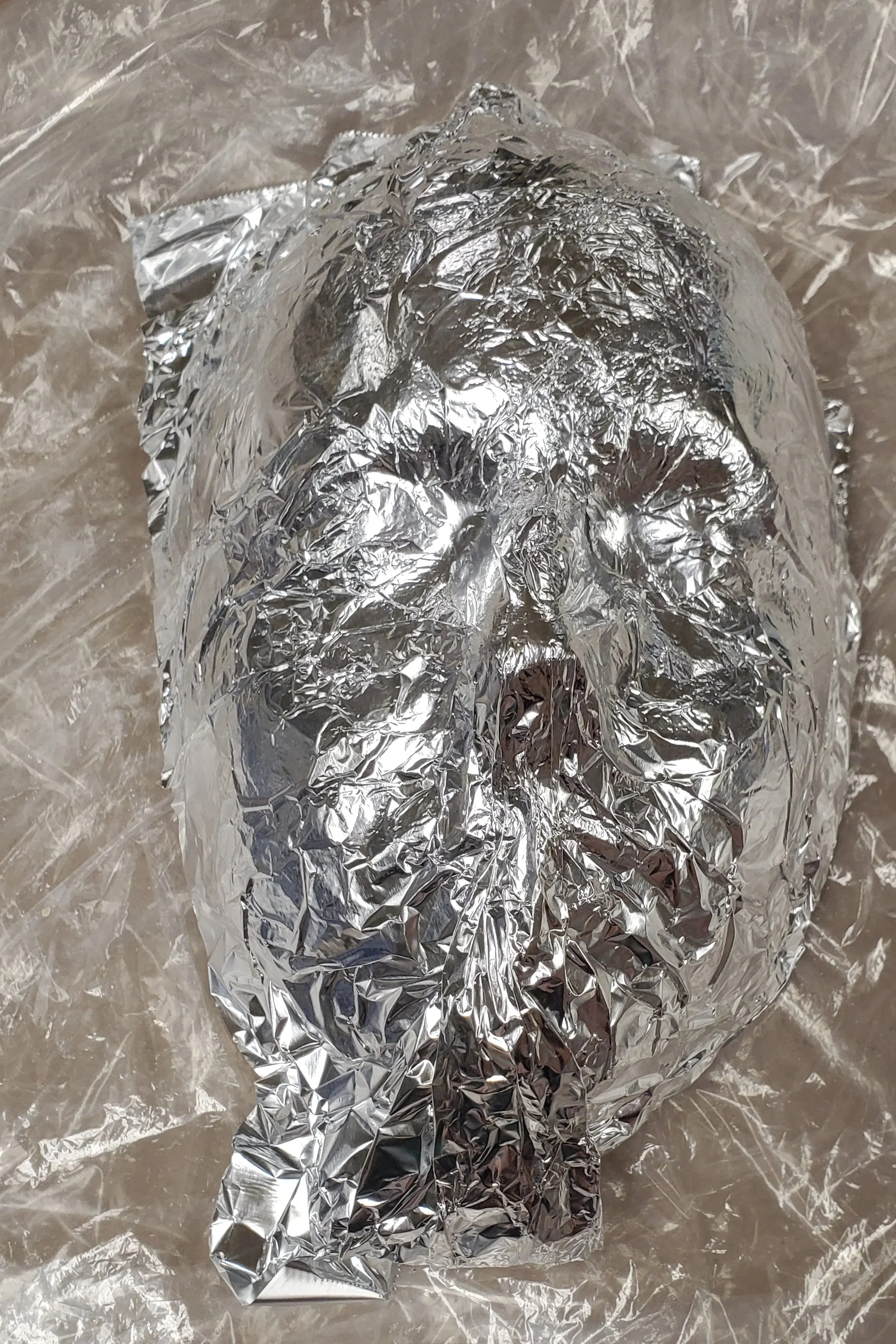 Covering in aluminum foil for protection
