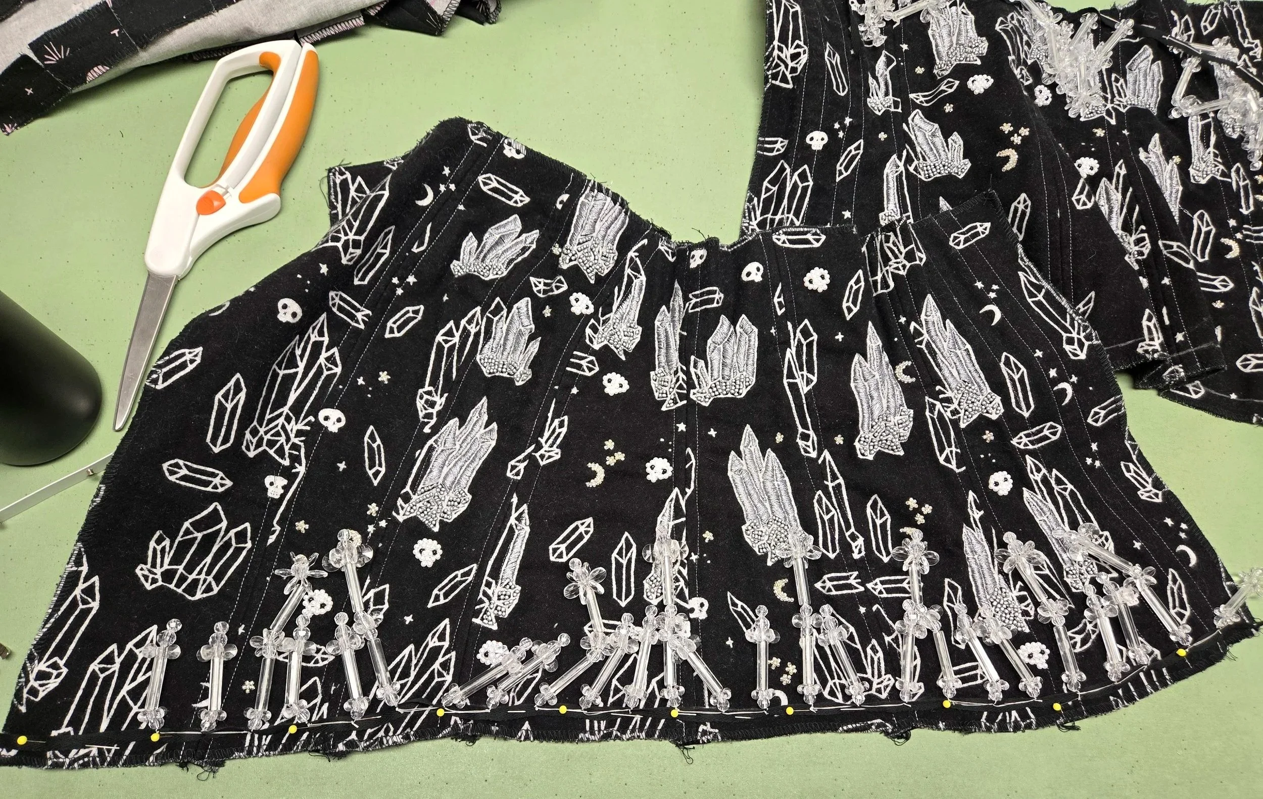 Attaching lining and trim