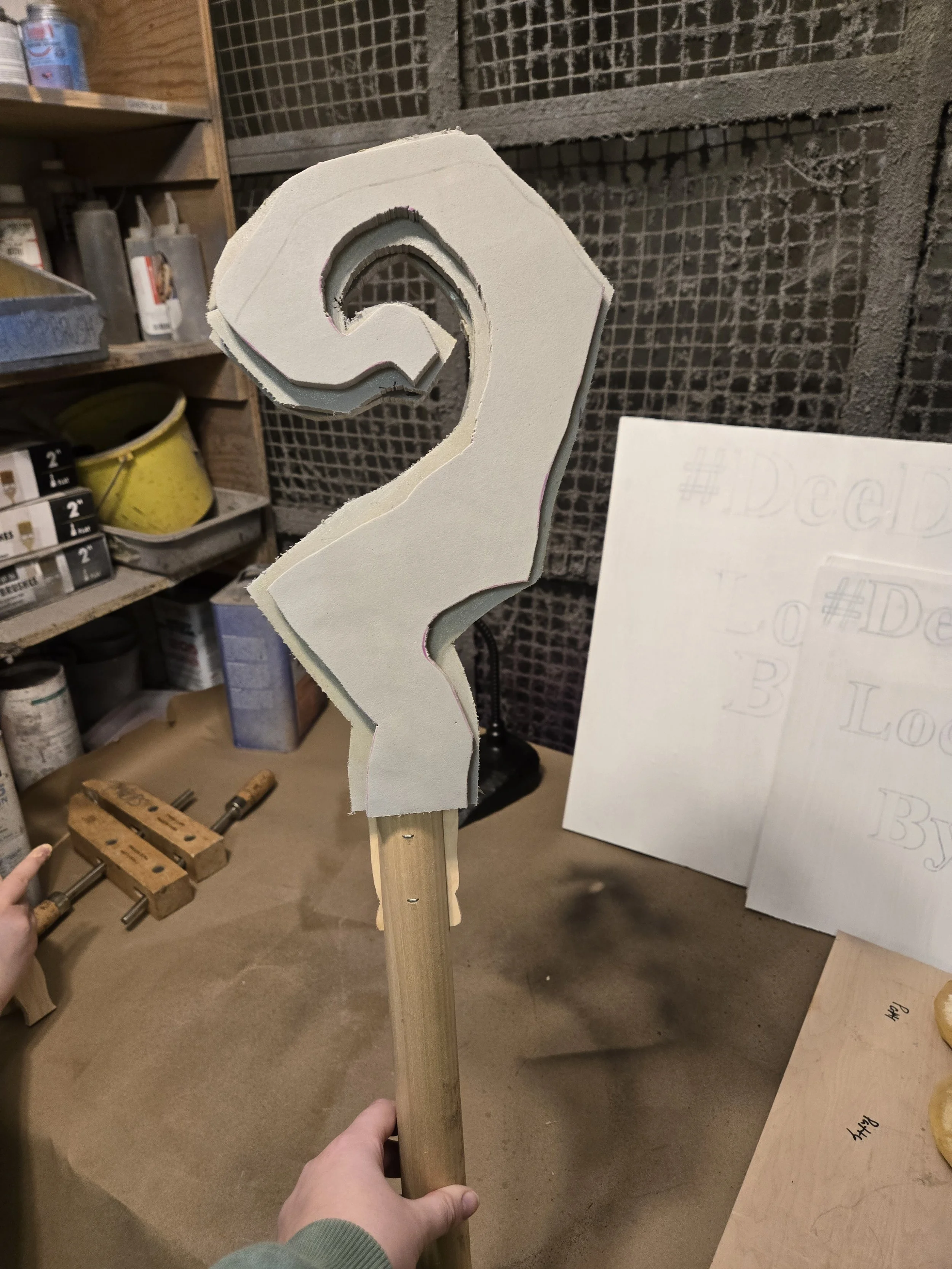 Attaching the EVA foam to the Luan 