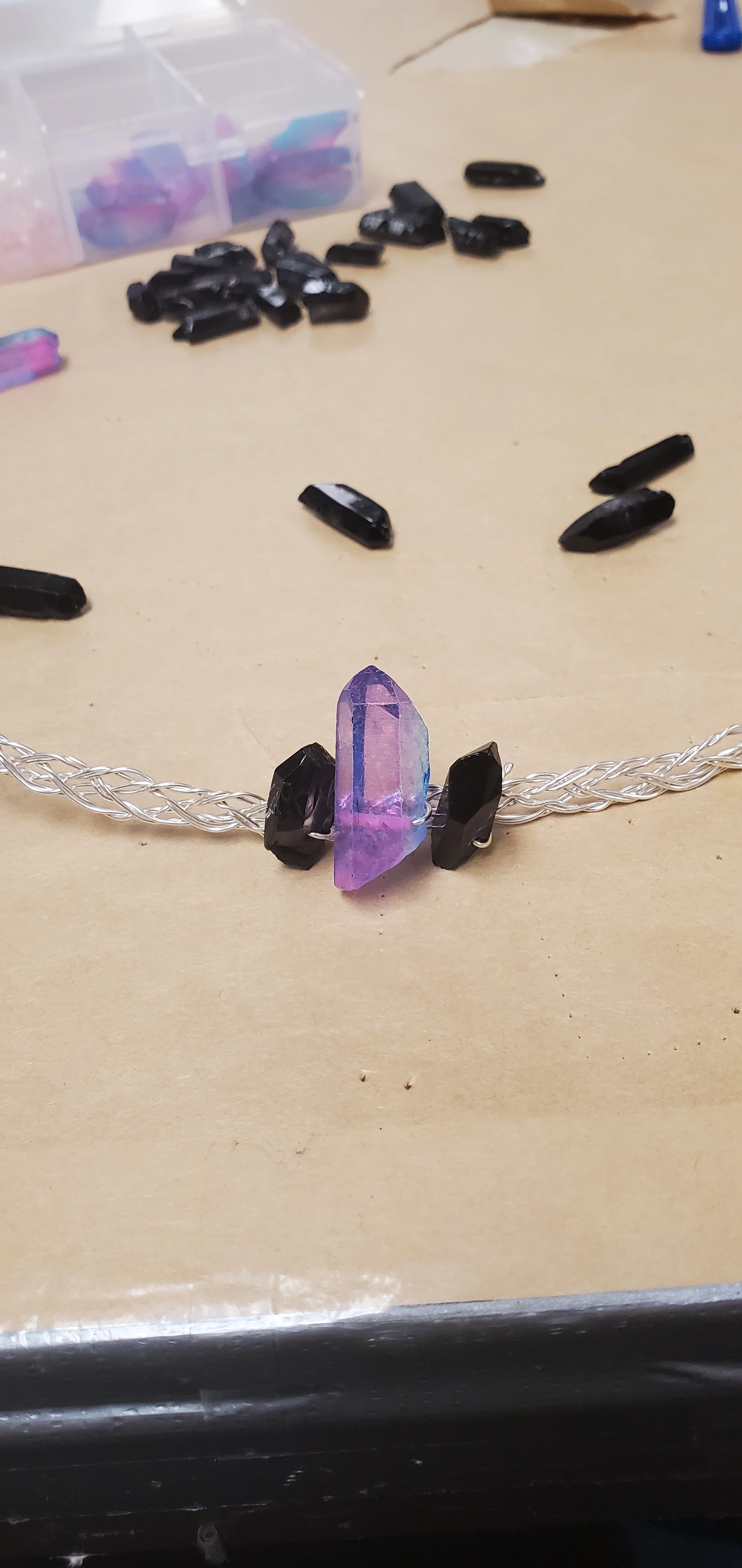 Adding crystals