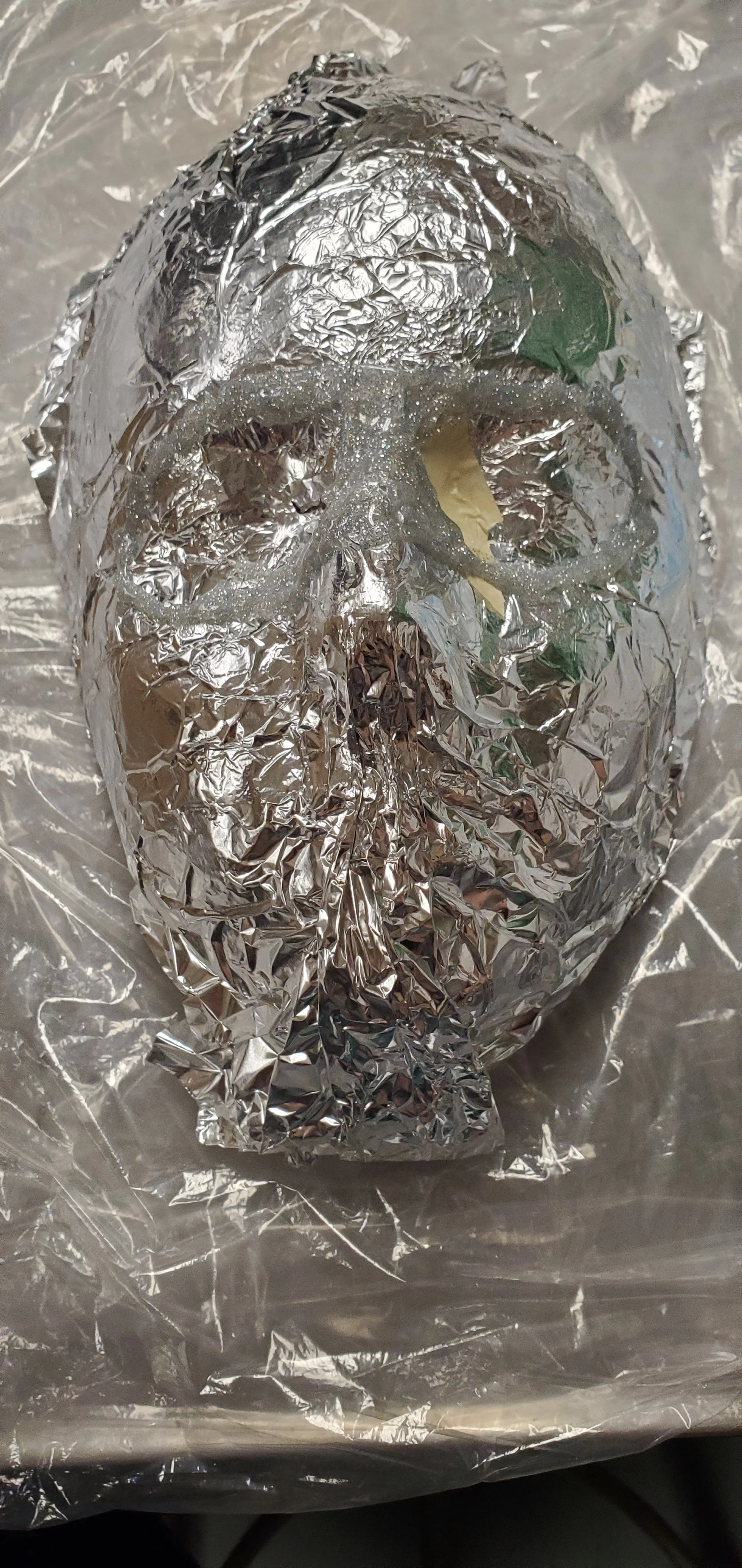Starting the hot glue mask