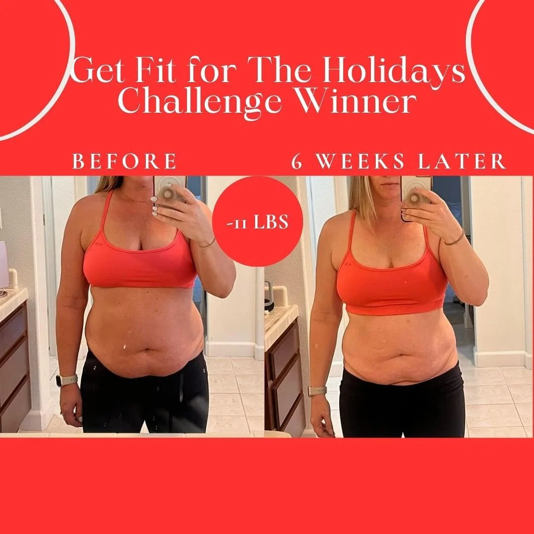 6 weeks ago we had clients embark on a 6 week challenge with us to lose weight before the holidays! Our winner is a mom of 4 and did amazing! Losing 11 pounds and her journey has only begun!
Amazing work! Congratulations again! We are so proud of yo
