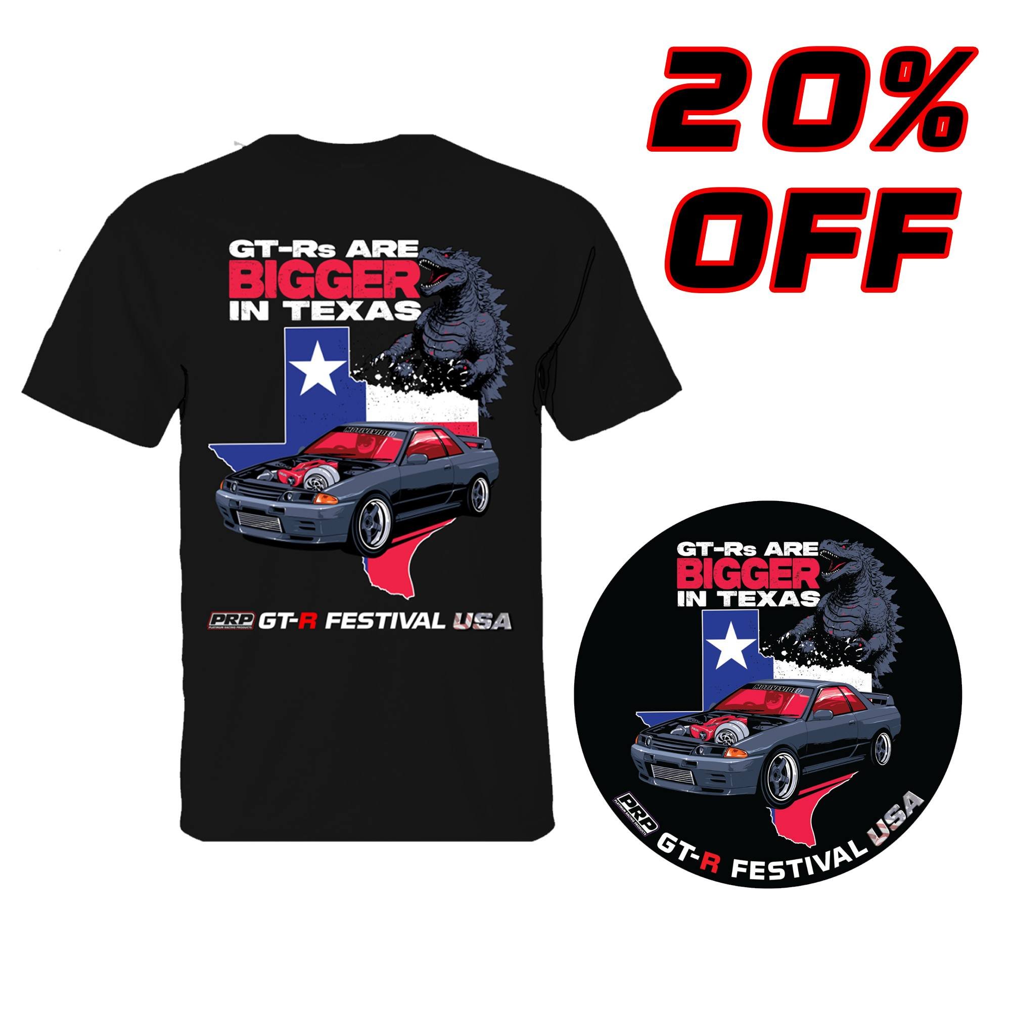 PRP GT-R Festival USA #1 T-Shirt and Sticker now available from our online store.
It is also 20% off for Black Friday through Cyber Monday!

Grab yours today. 

https://gtrfestival.com.au/merch