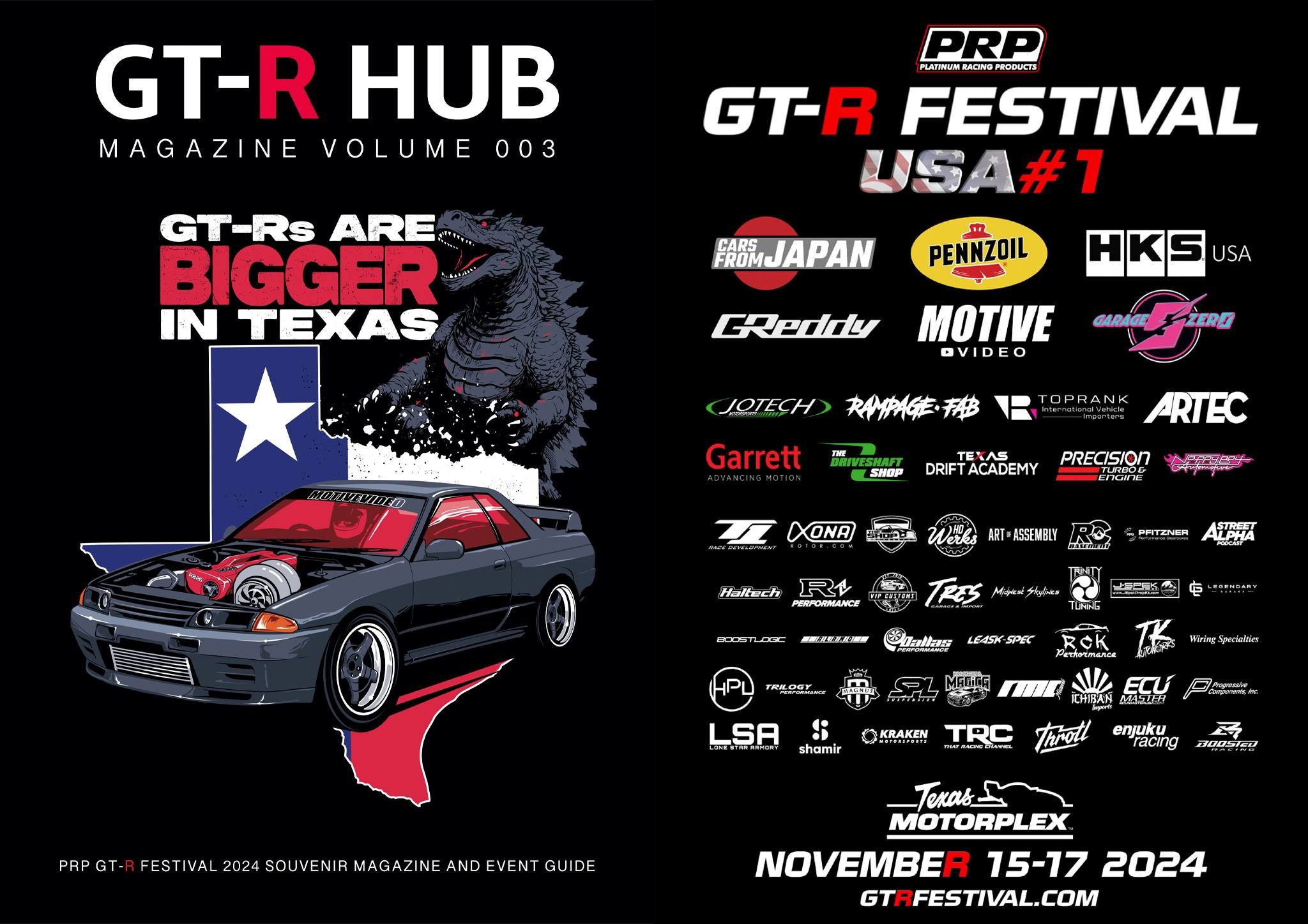 GT-R Hub Magazine Volume 003 is in the final stages of production and will include full coverage of PRP GT-R Festival USA #1. 
Pre Order now as the first 100 copies will be signed by the editor. 
Also 20% OFF during Black Friday and Cyber Monday sale