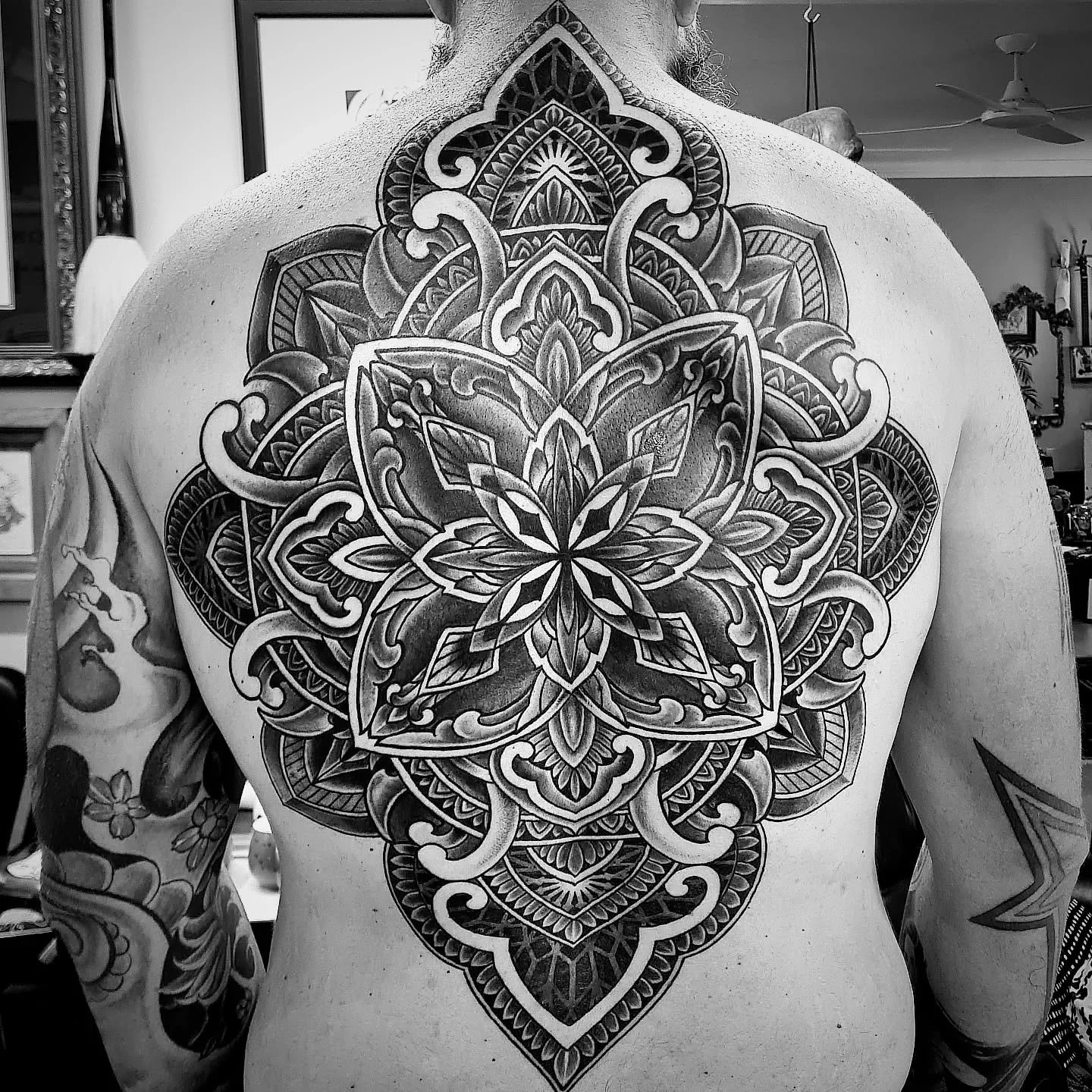 3 sessions done on Adam. Patterns next visit. 

#ornamentaltattoo 
#mandalatattoo
#wildewoodtattoostudio 
#backpiecetattoo
#annadaytattoo