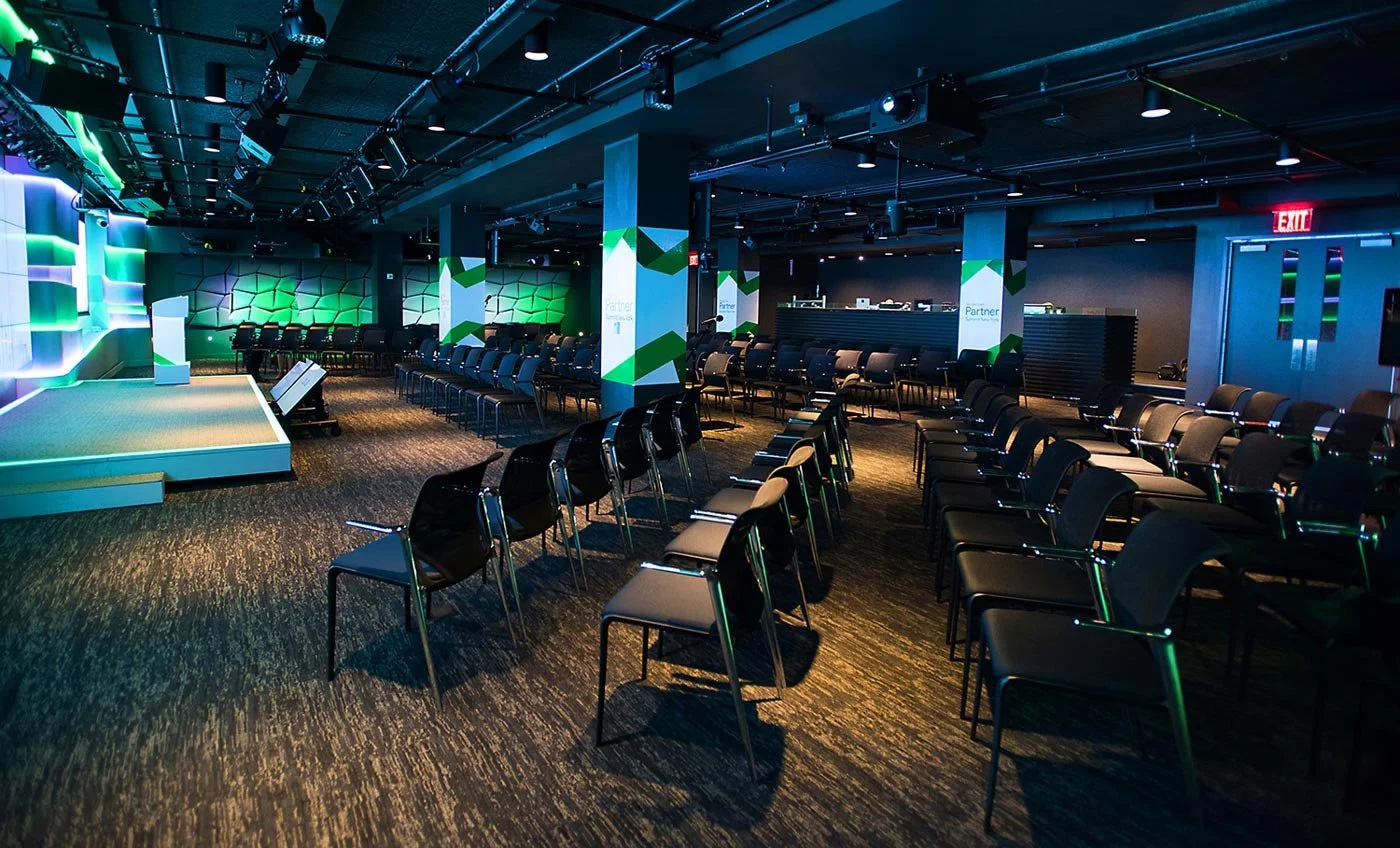 The Goblin King room set up before attendees arrive, at Google Conference NYC