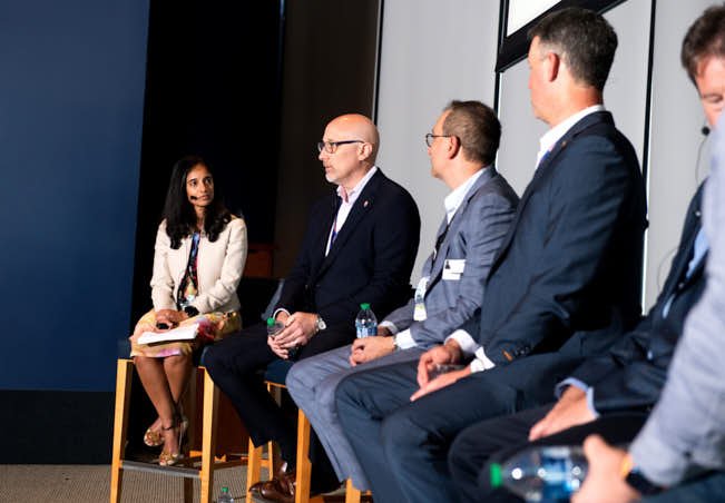 A manager for the mets talking on a panel at citified 