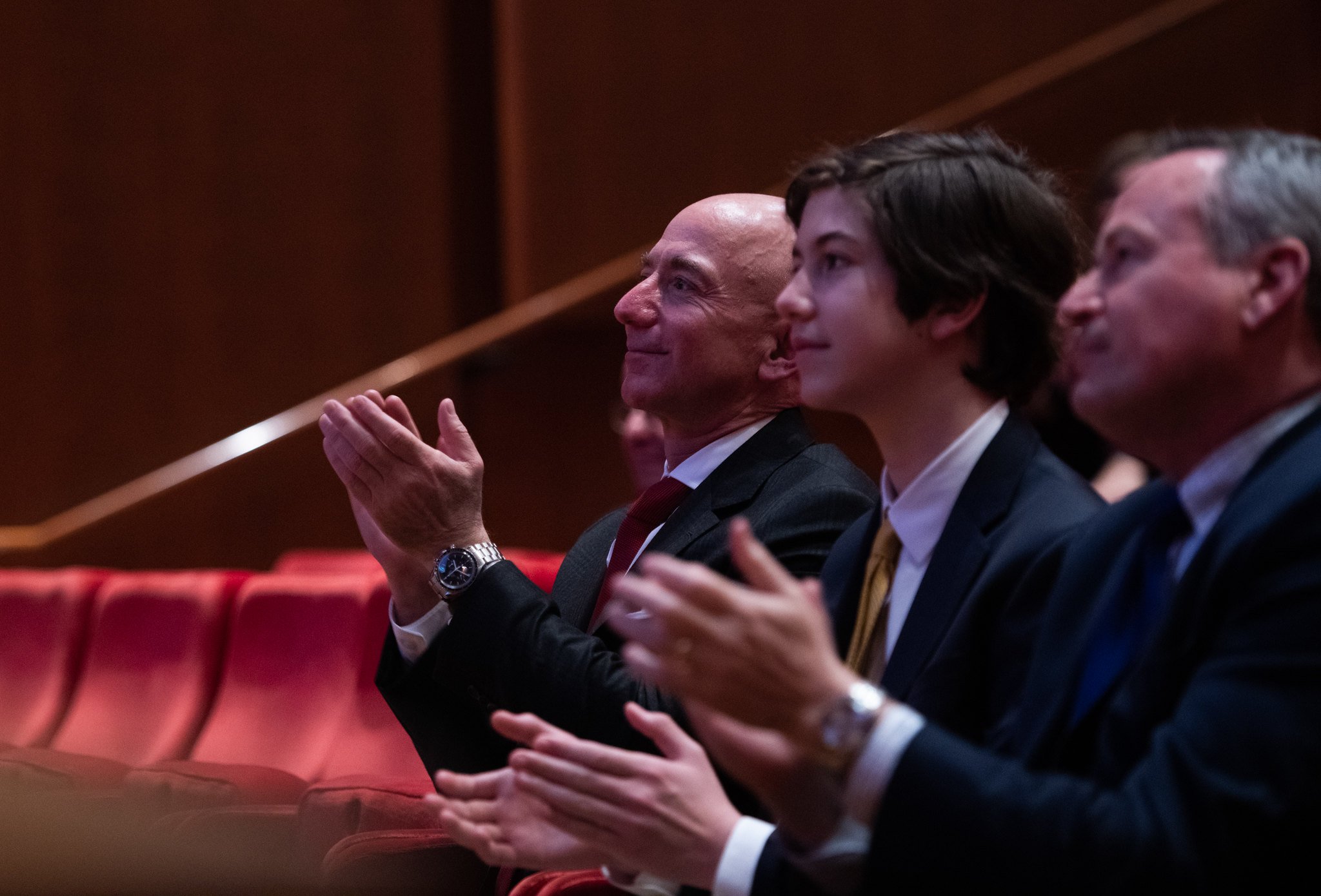 Jeff Bezos Clapping in Professional Event Photograph