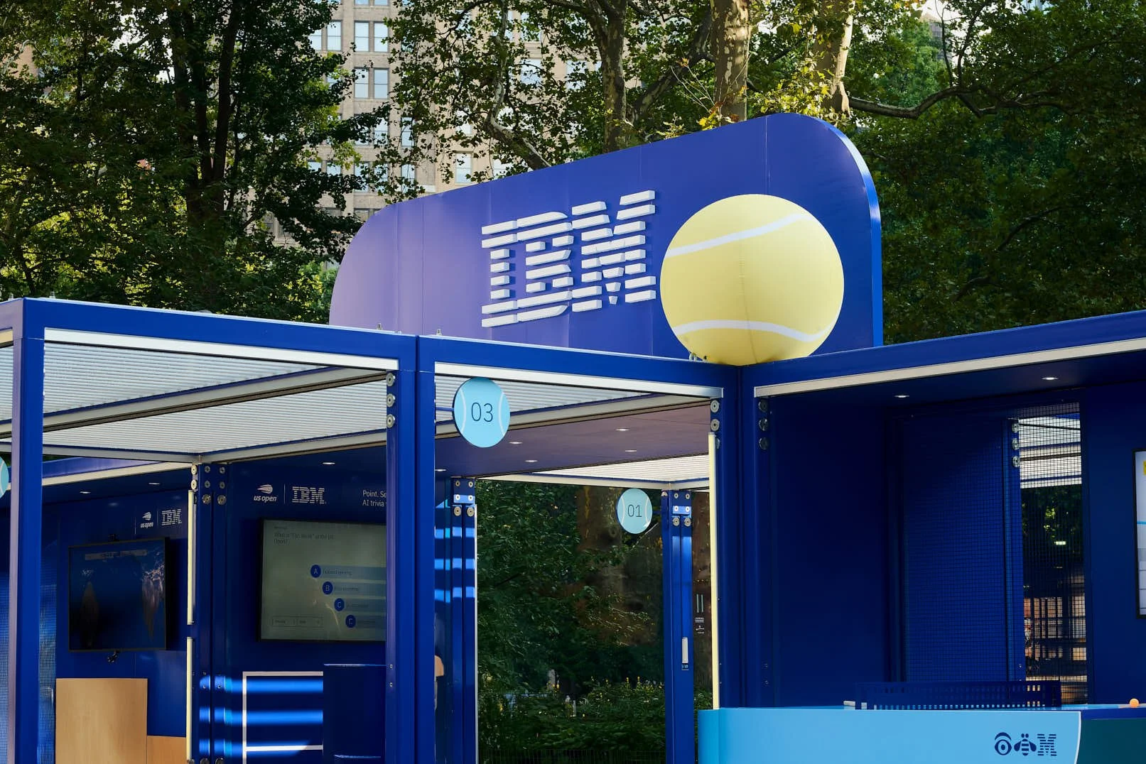 A sign that says IBM at it's brand activation installation, New York, New York