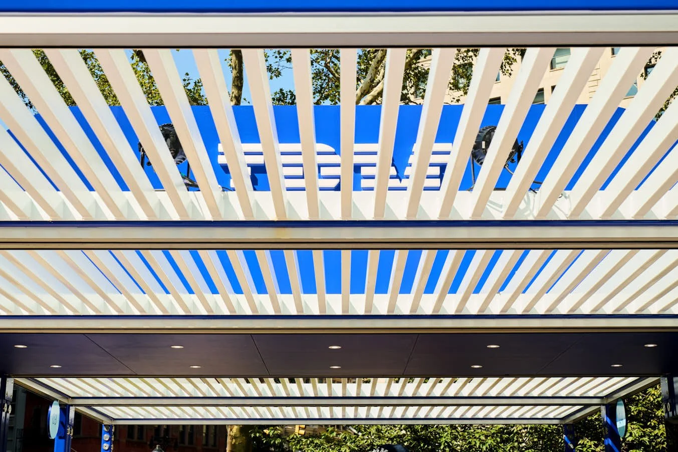 IBM Logo through roof slats 
